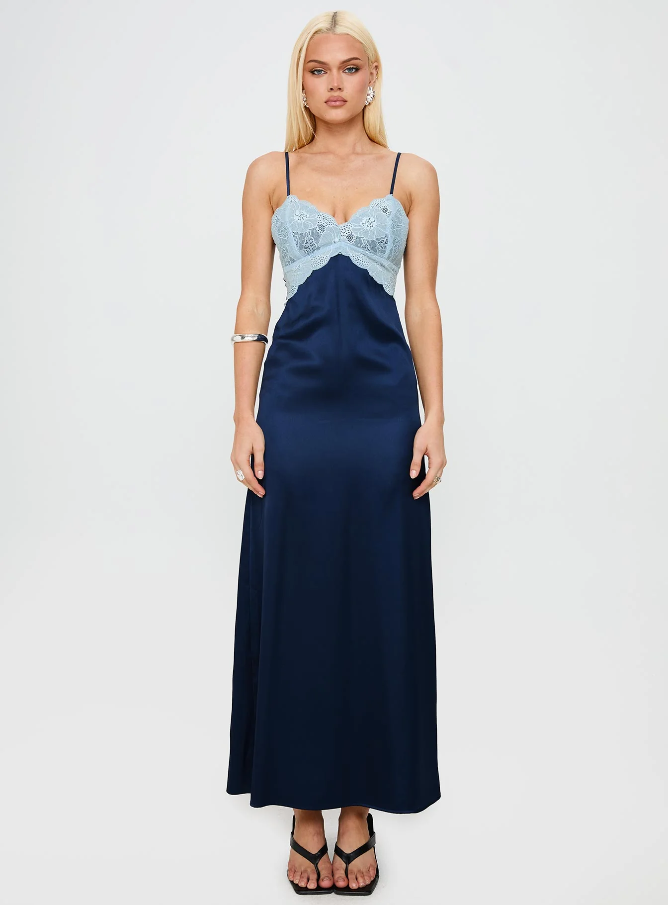 Better Than Words Lace Maxi Dress Navy - Image 6