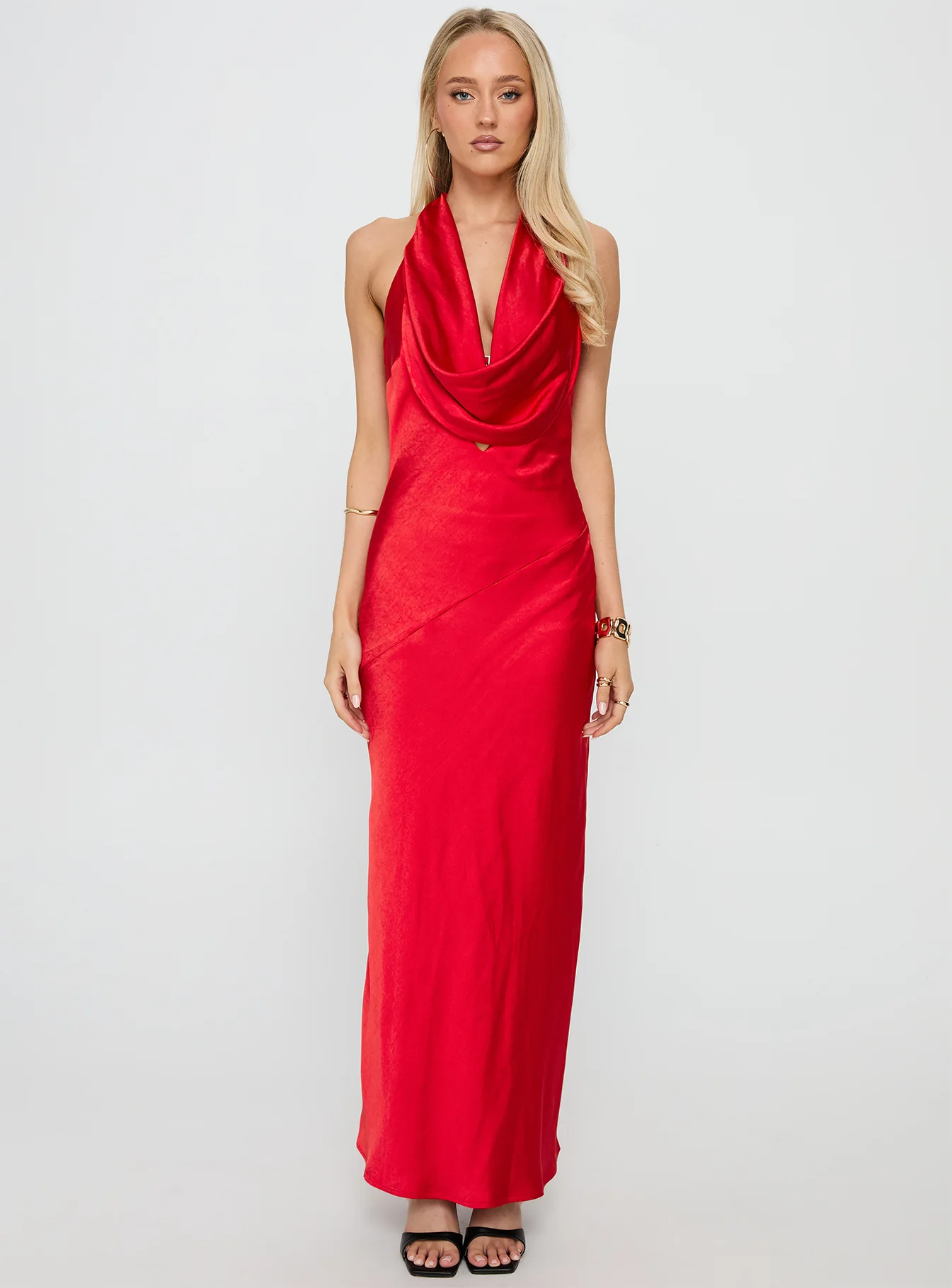Big Deal Halter Maxi Dress Red - Image 7