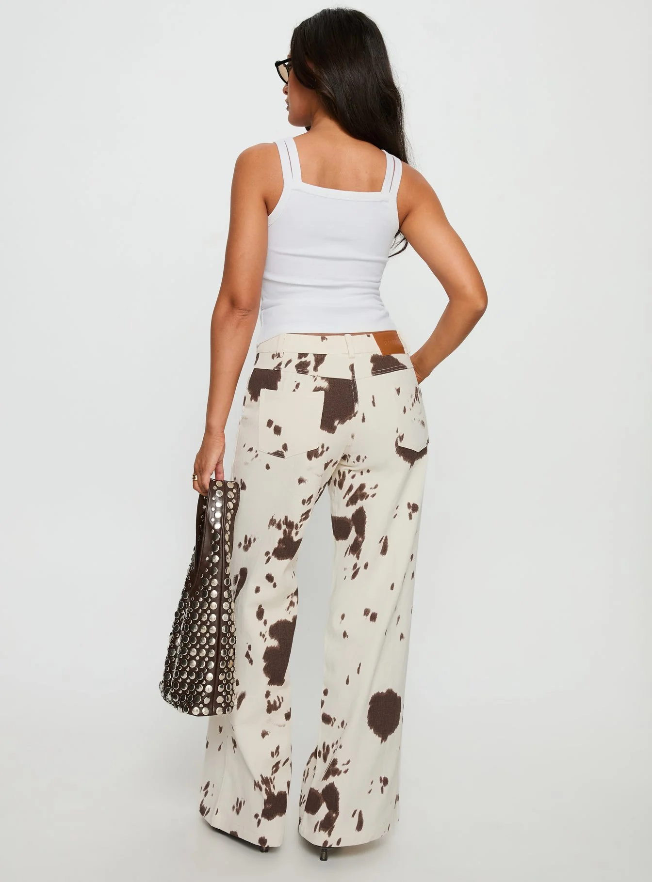 Big Dreamer Low Rise Straight Leg Jeans Cow Print - Image 5