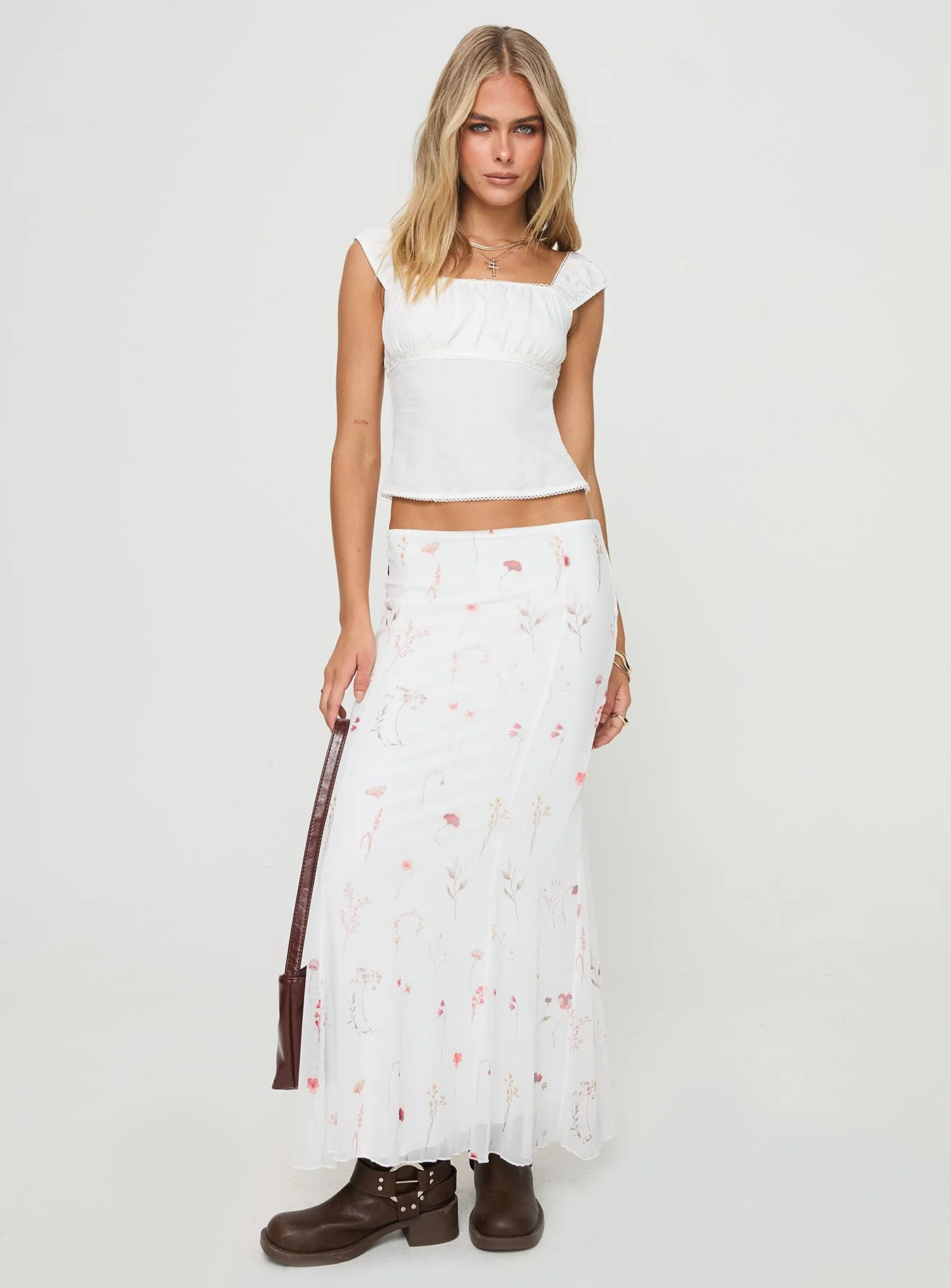 Breezewood Maxi Skirt White - Image 2