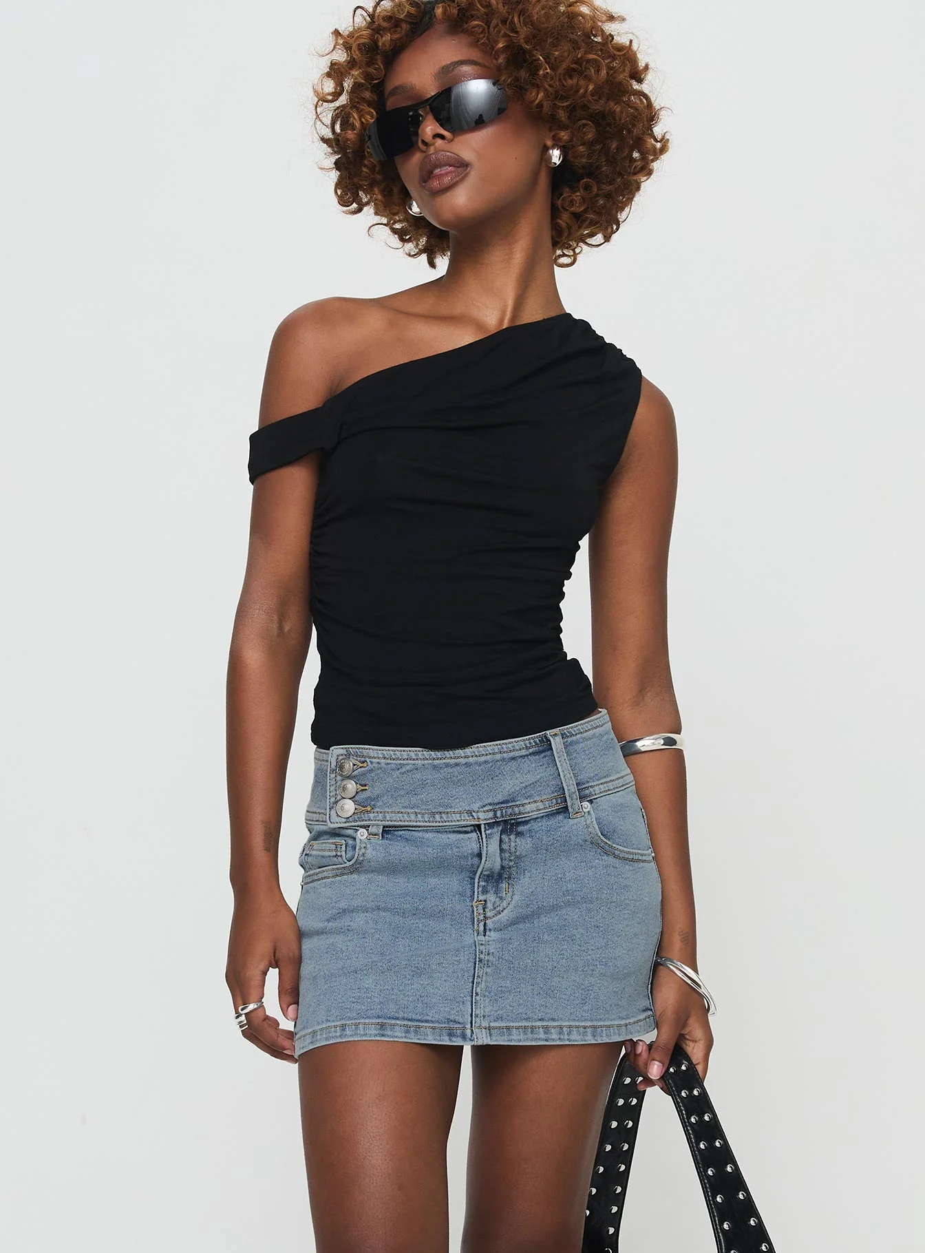 Brinkman Mini Skirt Light Wash Denim - Image 3