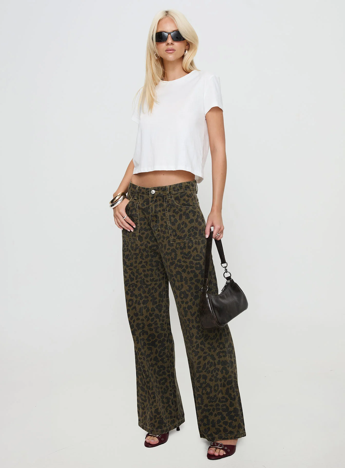 Briony Low Rise Wide Leg Jean Leopard - Image 3
