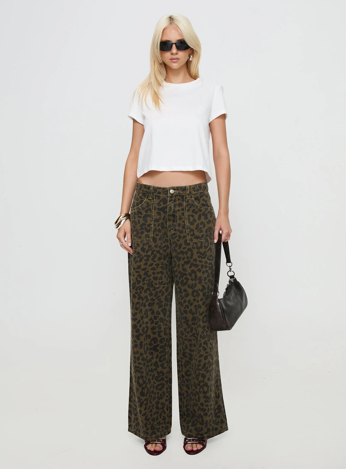 Briony Low Rise Wide Leg Jean Leopard - Image 7