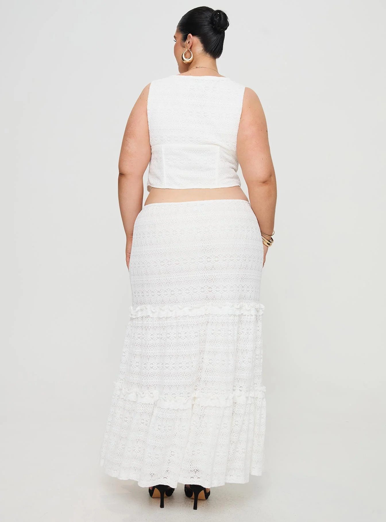 Buttacupe Lace Maxi Skirt White Curve - Image 5