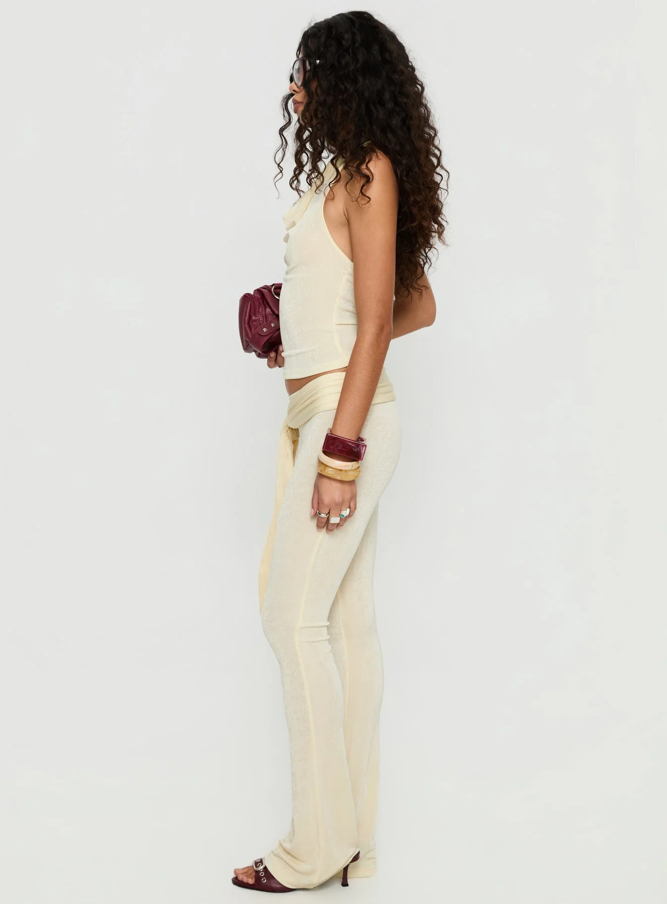 Butterfly Tie Detail Pants Lemontini - Image 4