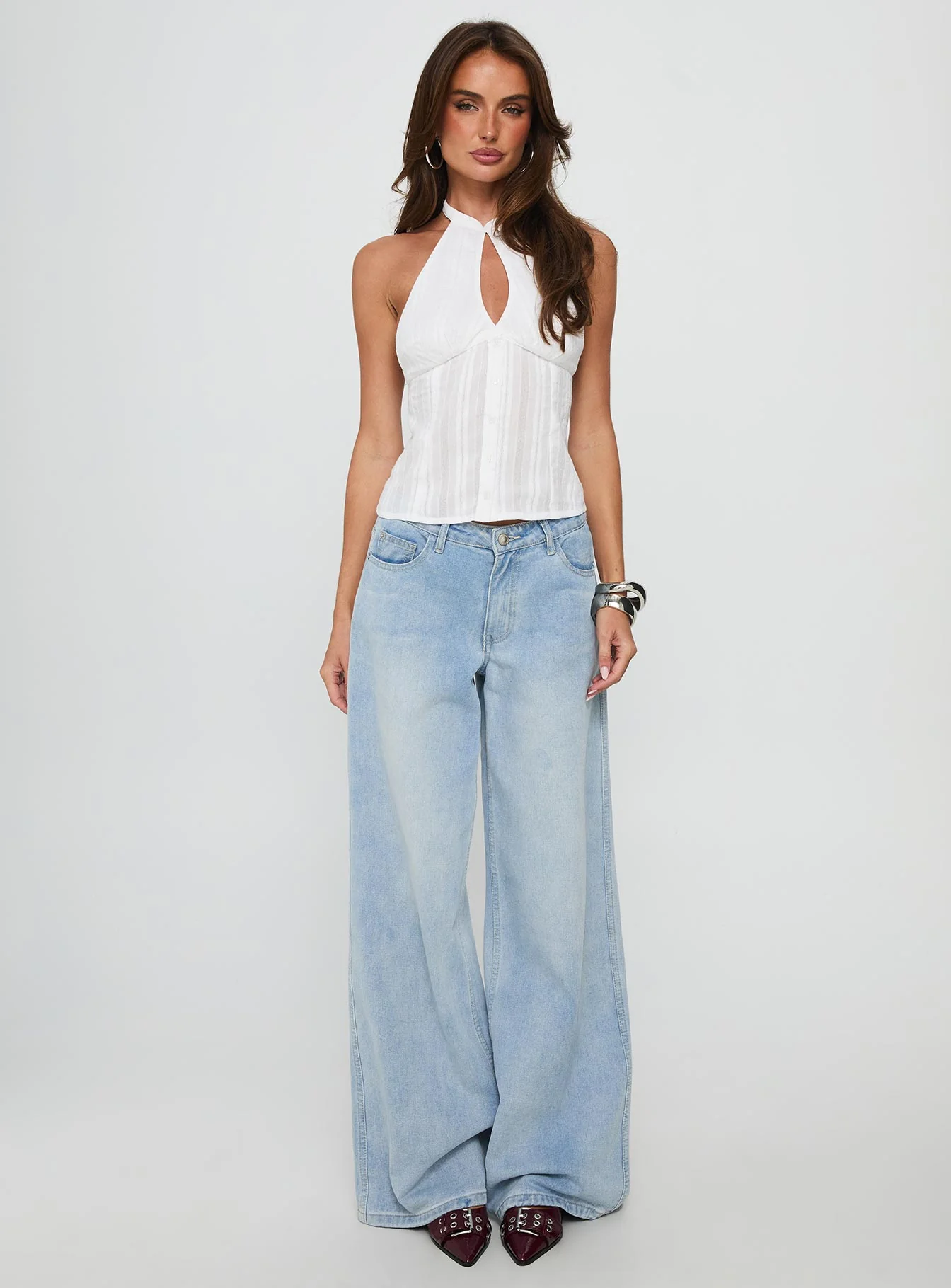 Call You Up Keyhole Backless Top White - Image 7
