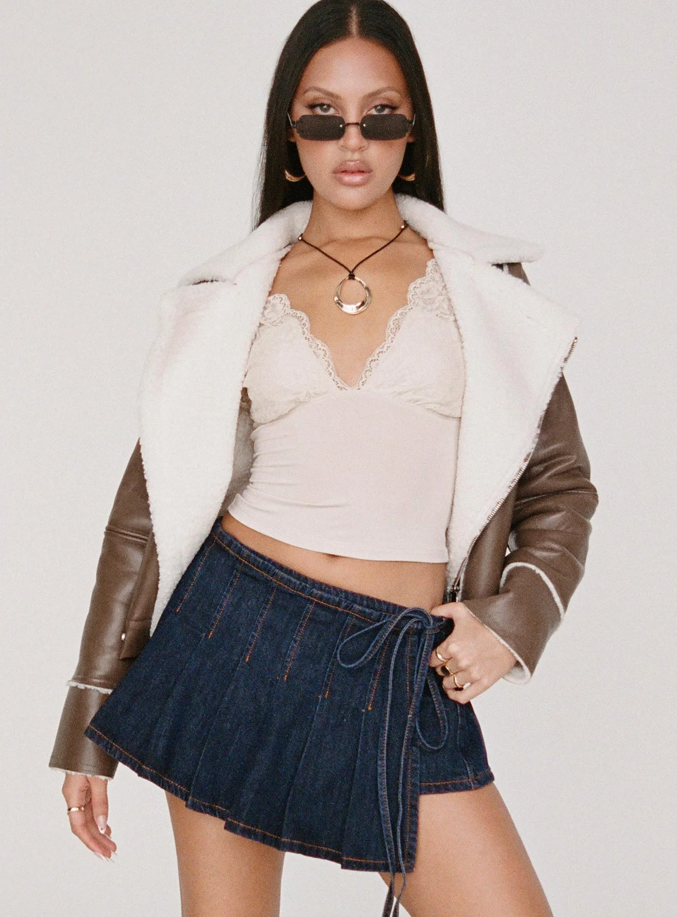 Camelia Pleat Mini Dark Denim - Image 7
