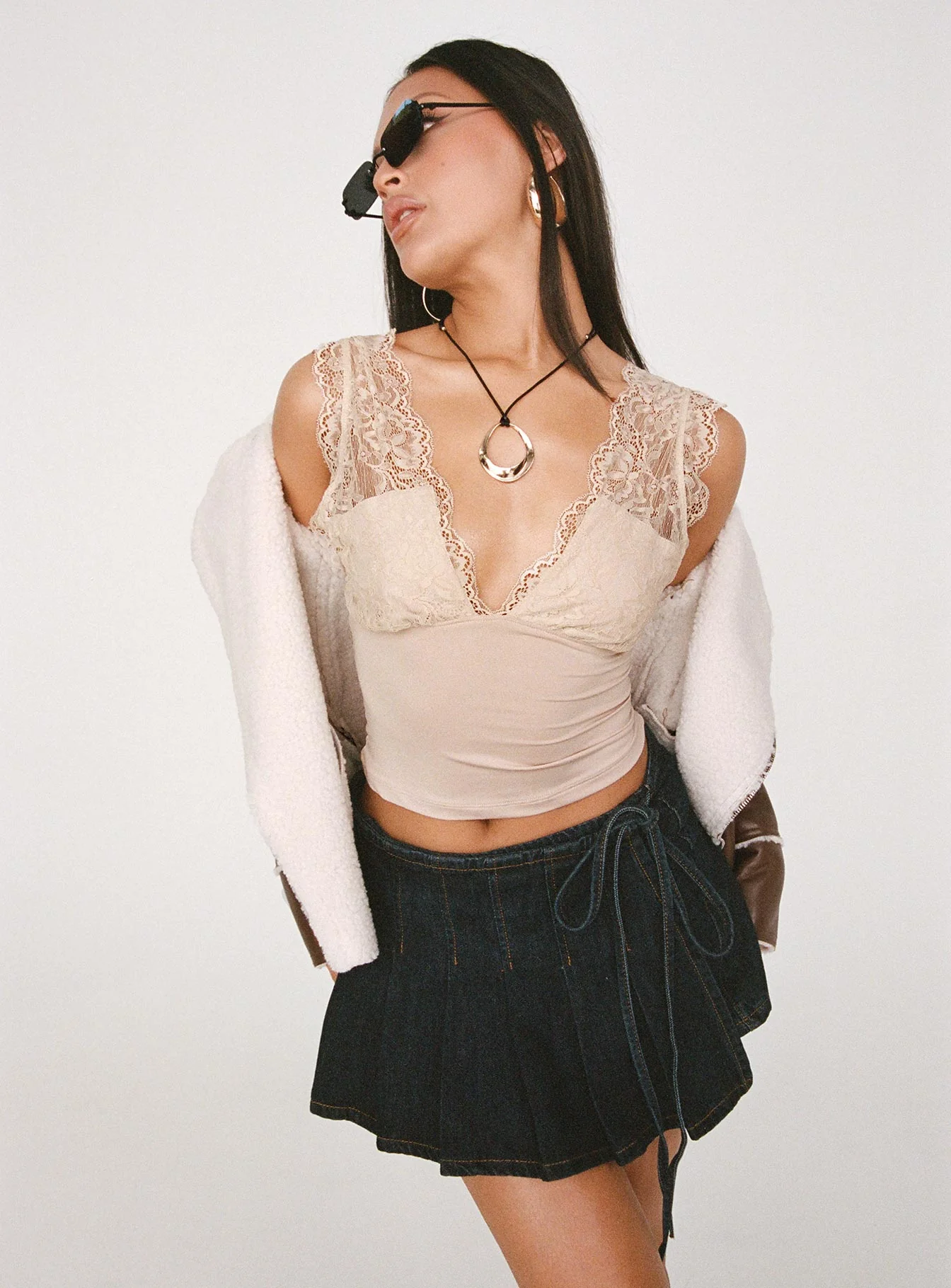 Camelia Pleat Mini Dark Denim - Image 9