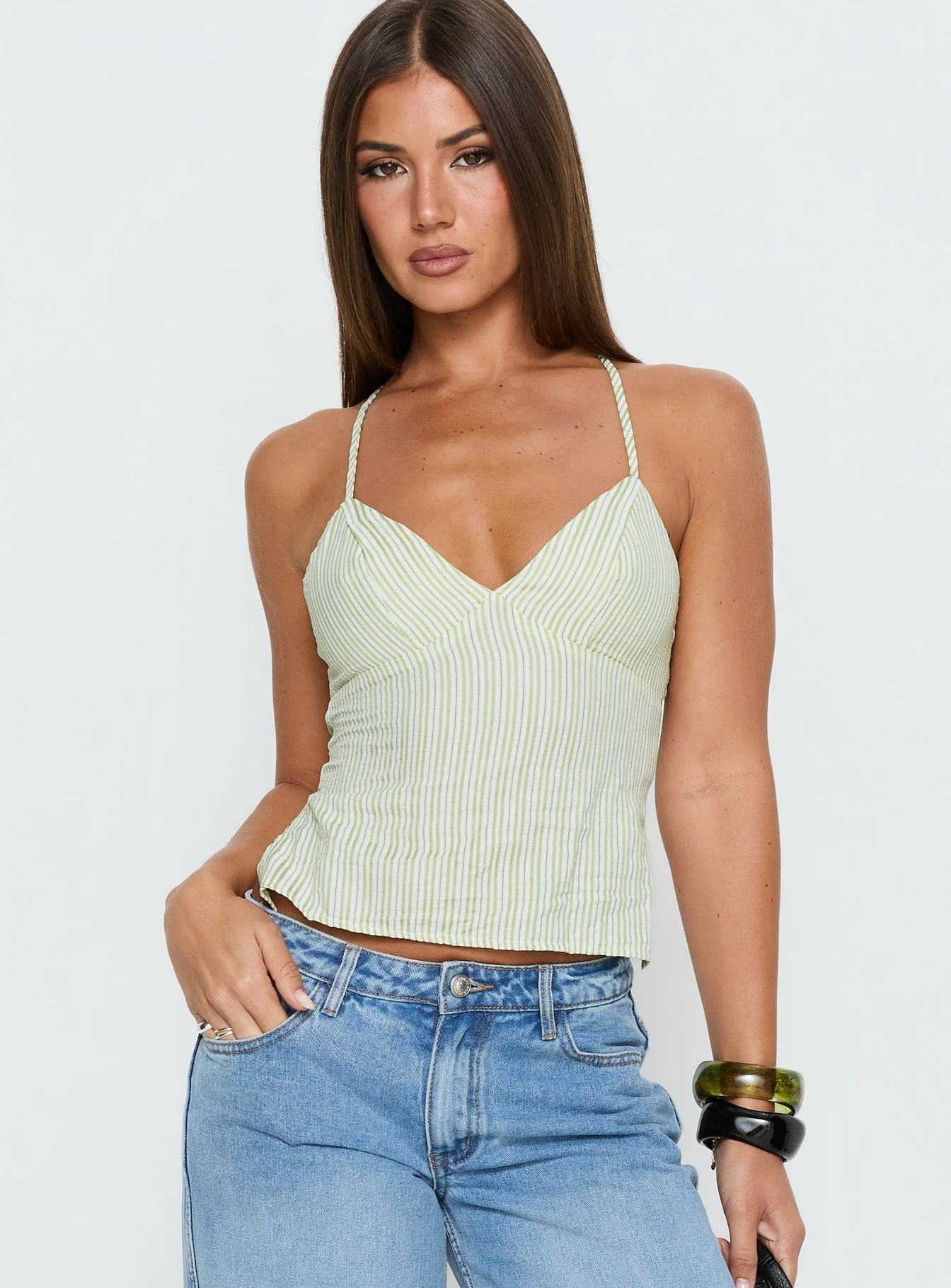 Candid Top Green Stripe - Image 2