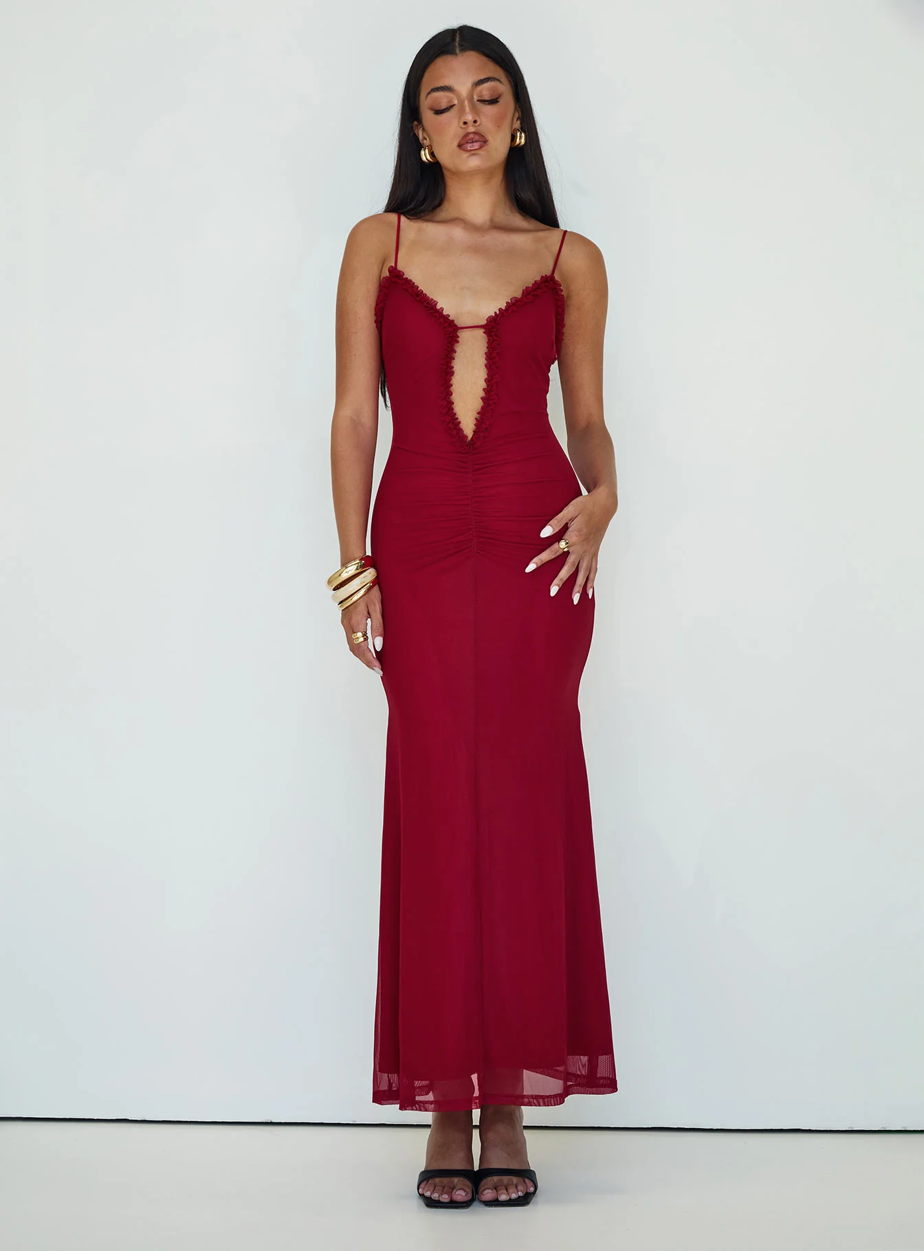 Capisce Maxi Dress Red Petite - Image 3