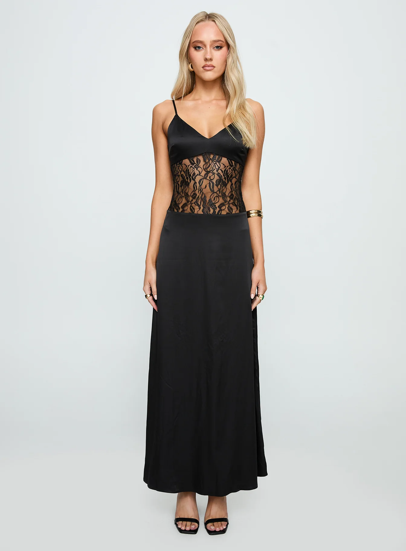 Captivate Lace Maxi Dress Black - Image 7