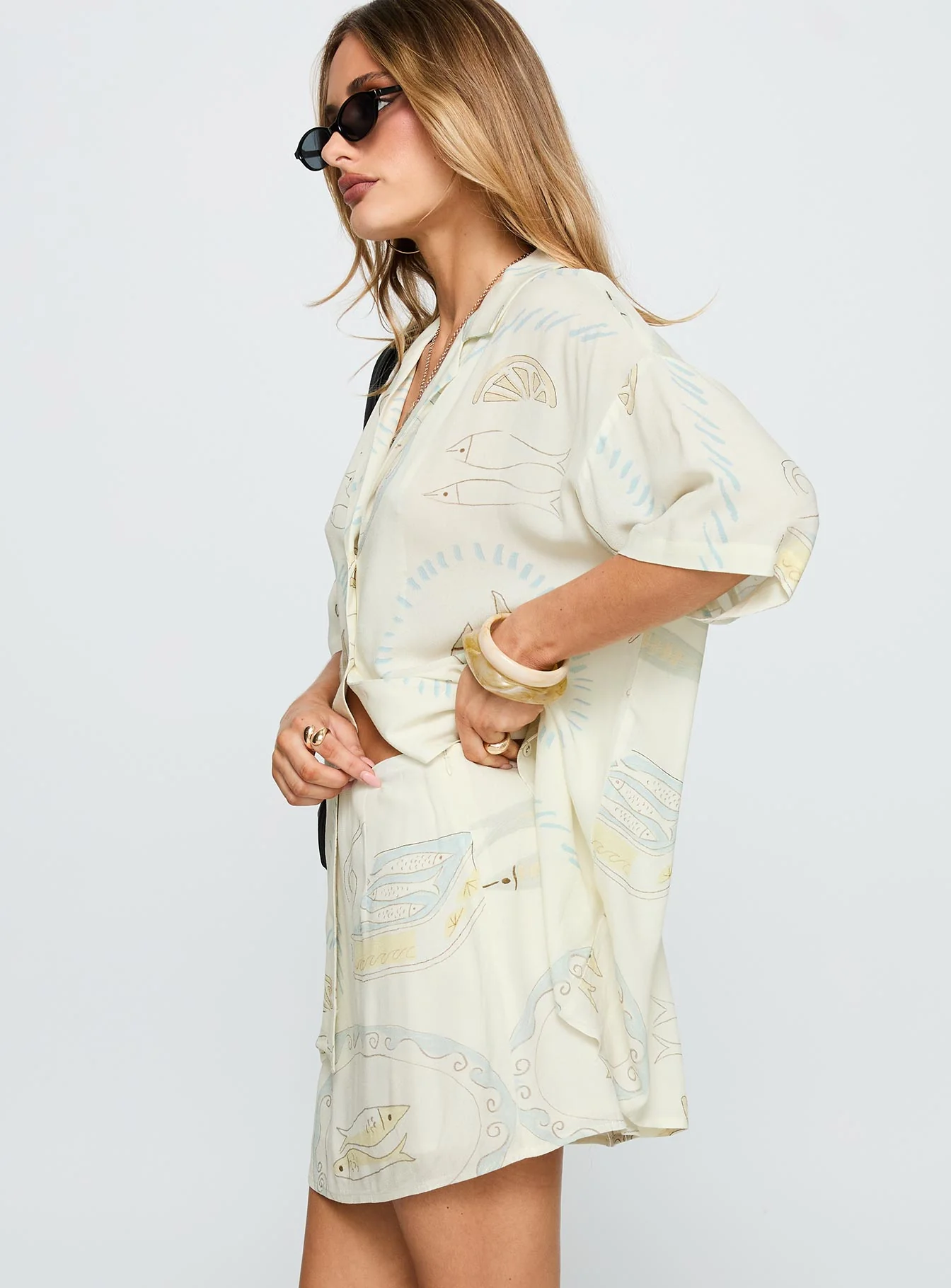 Caraliia Mini Skirt Cream - Image 4
