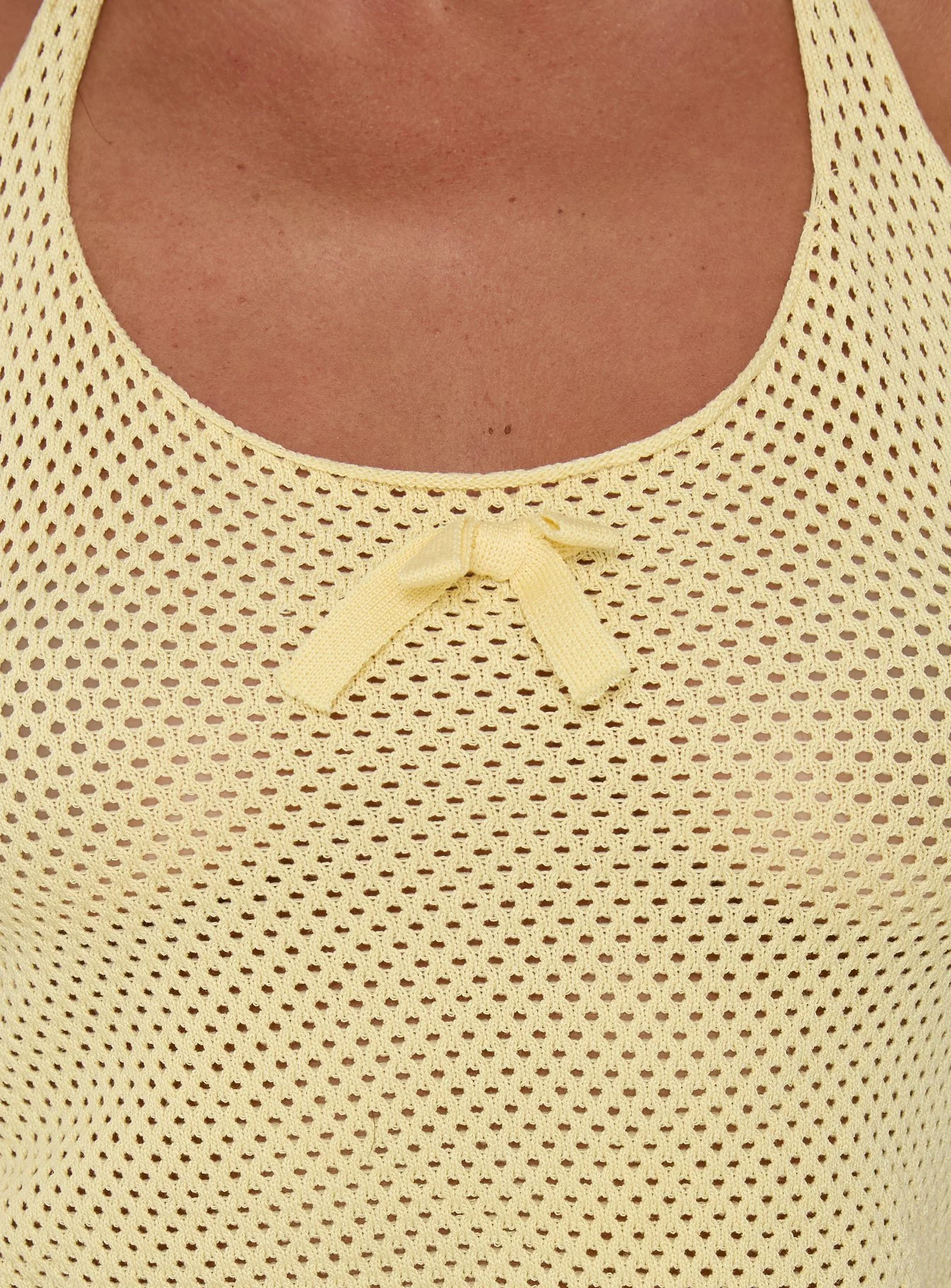 Cariselle Tie Neck Knit Top Yellow - Image 5