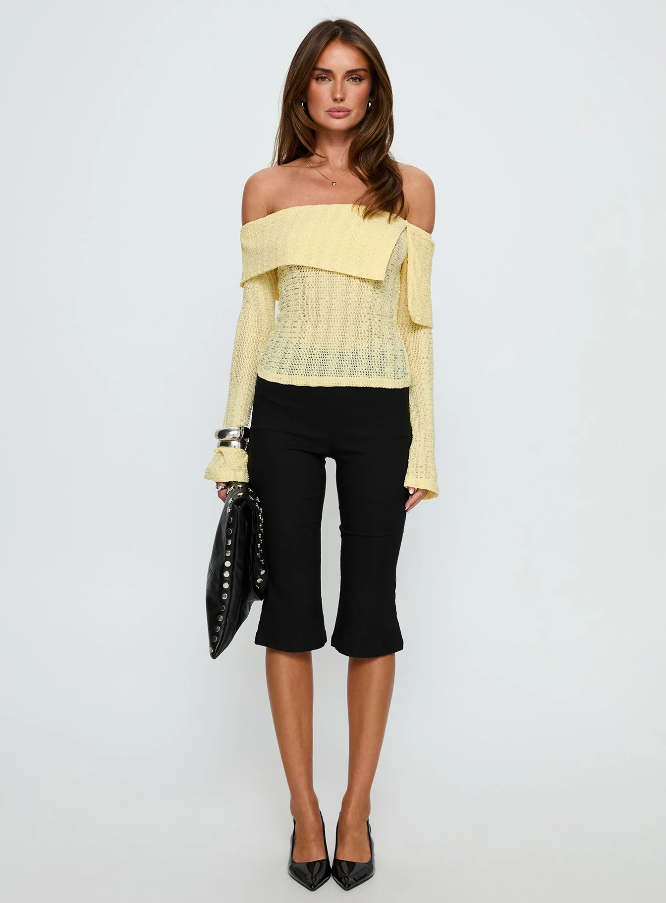 Cartrell Foldover Off Shoulder Top Lemon - Image 6