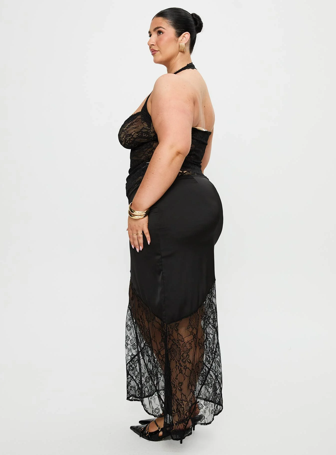 Castelli Lace Maxi Skirt Black Curve - Image 4