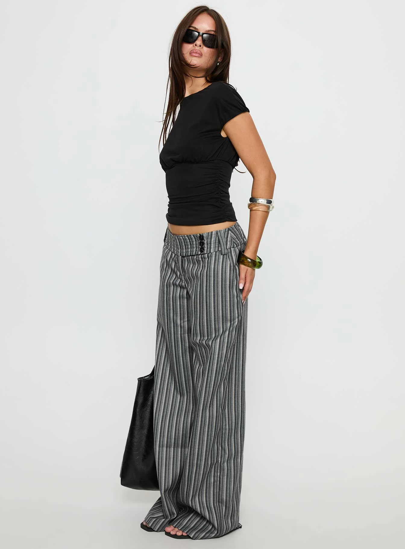 Cedars Low Rise Pant Grey Stripe - Image 4