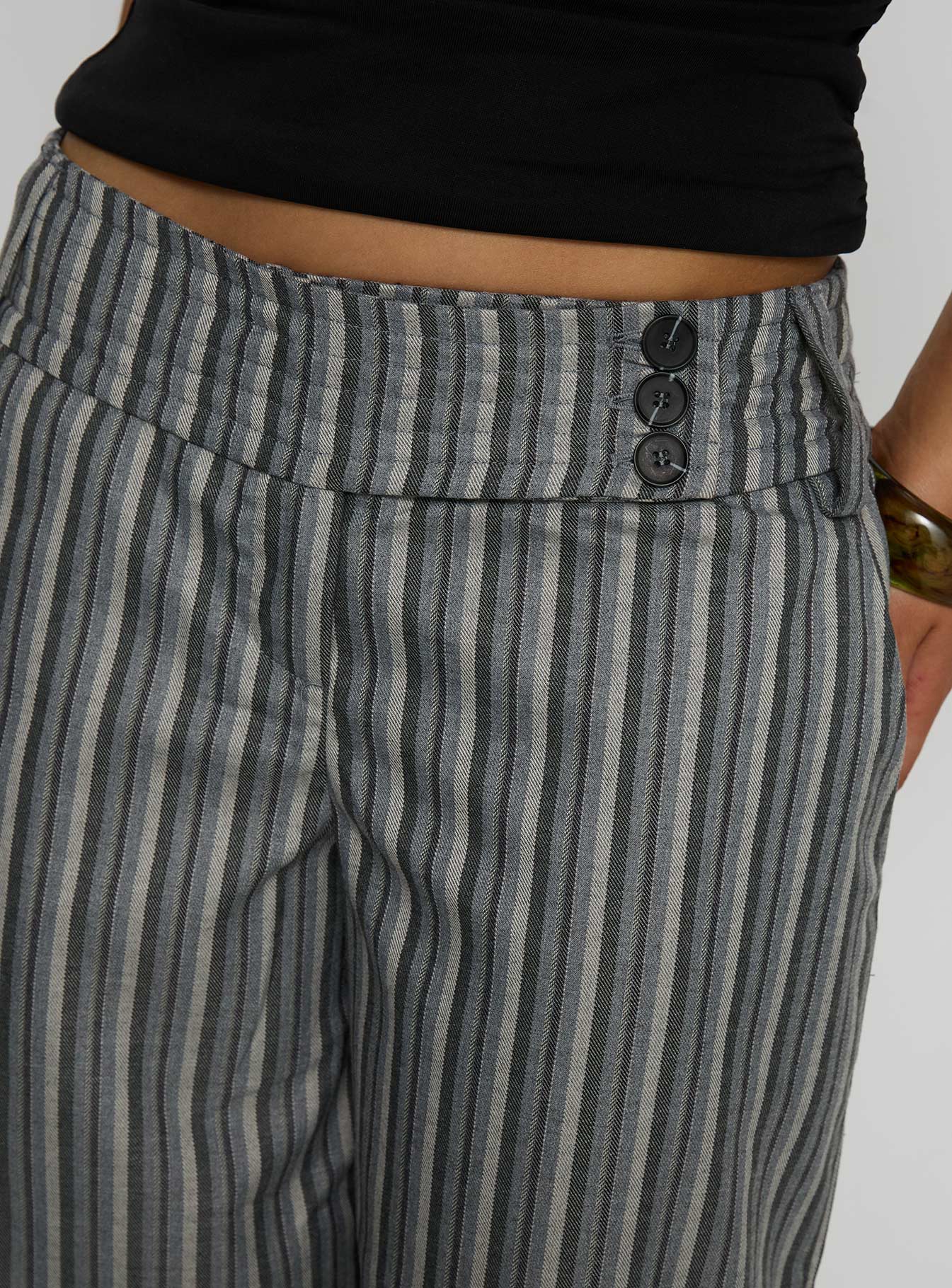 Cedars Low Rise Pant Grey Stripe - Image 6