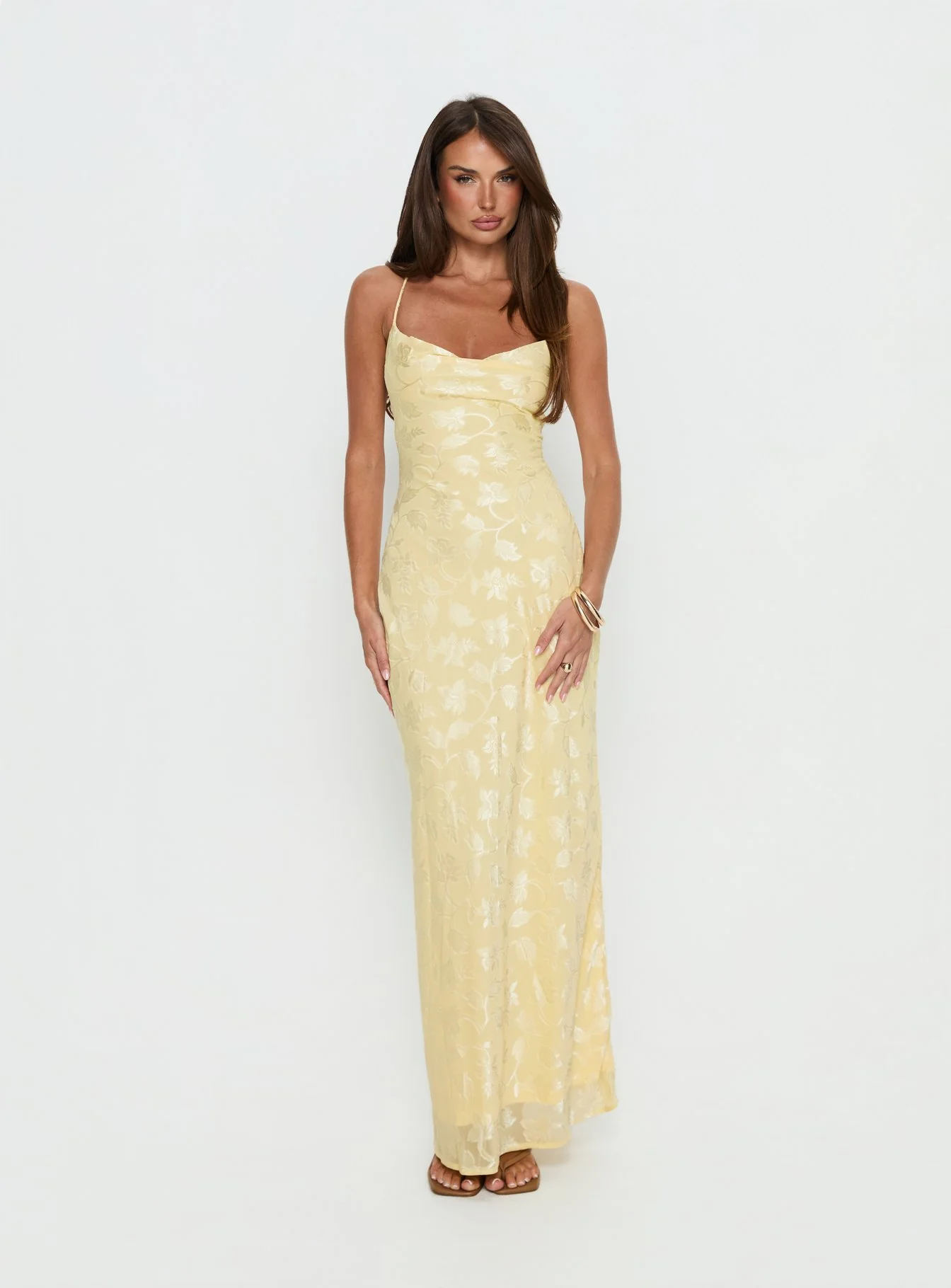Celena Maxi Dress Lemon Burnout - Image 2