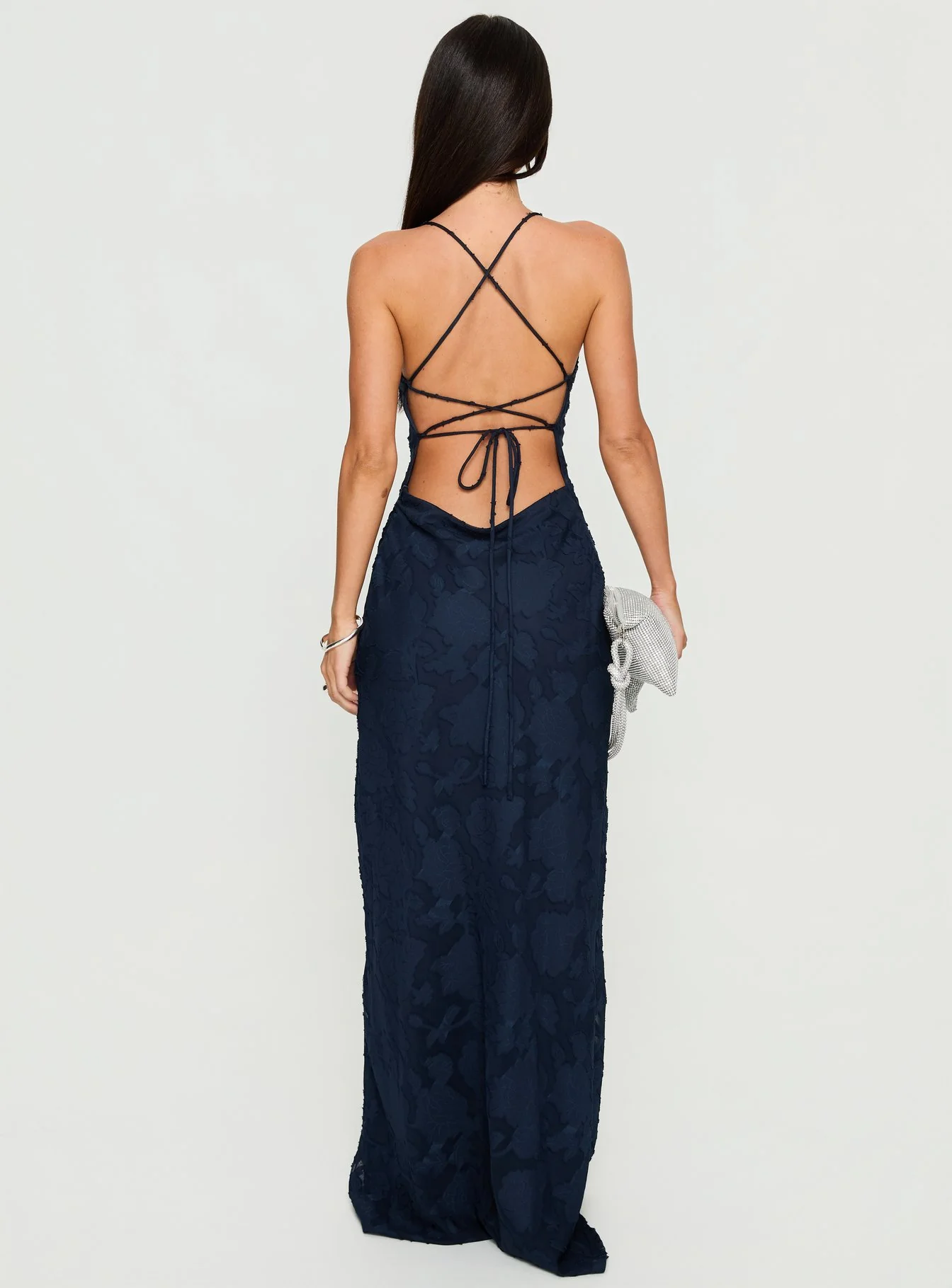 Celena Maxi Dress Navy Burnout - Image 5
