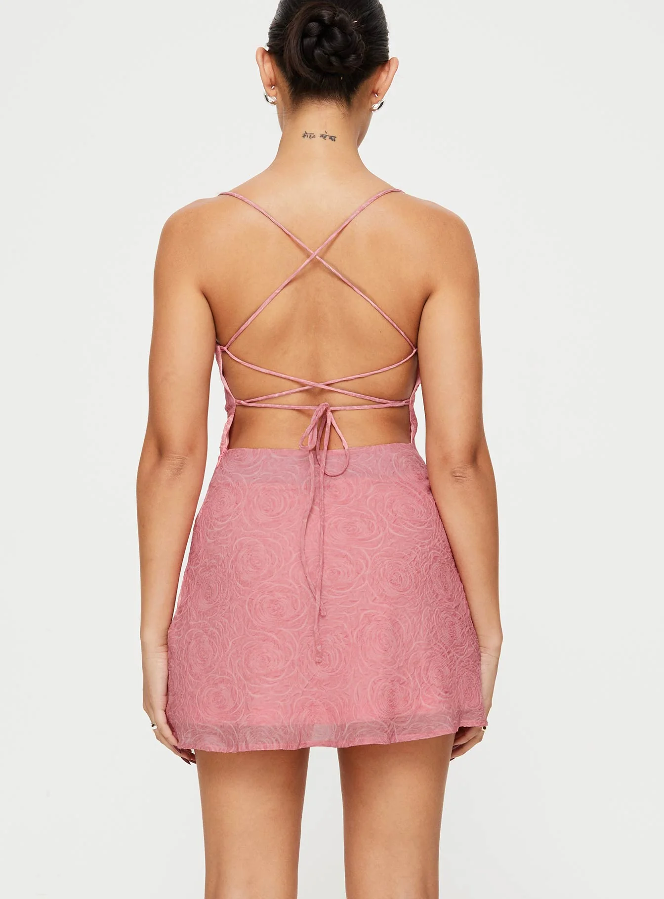 Celena Mini Dress Dusty Pink / Floral - Image 7