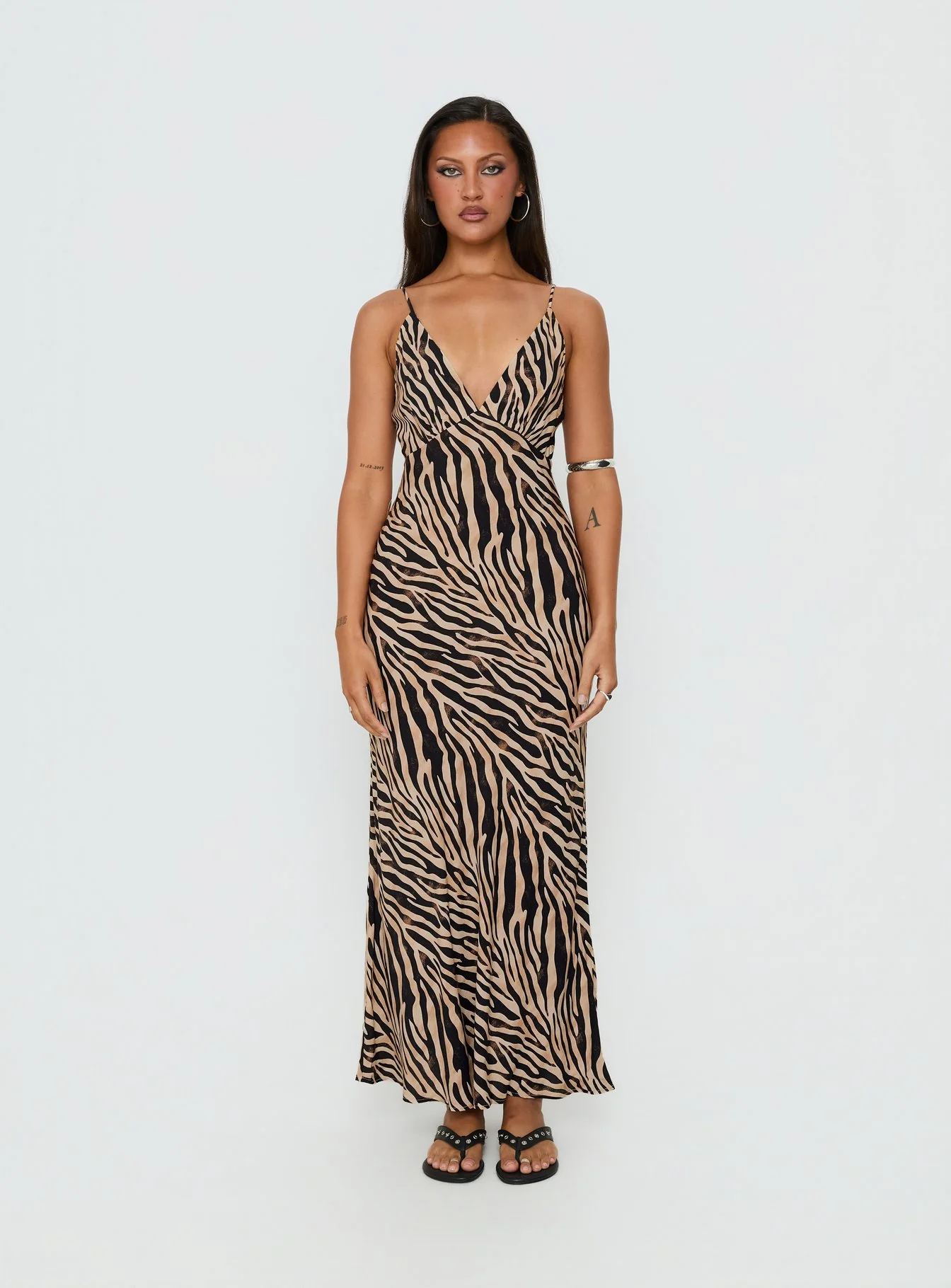 Cherilynn V Neck Maxi Dress Zebra - Image 6