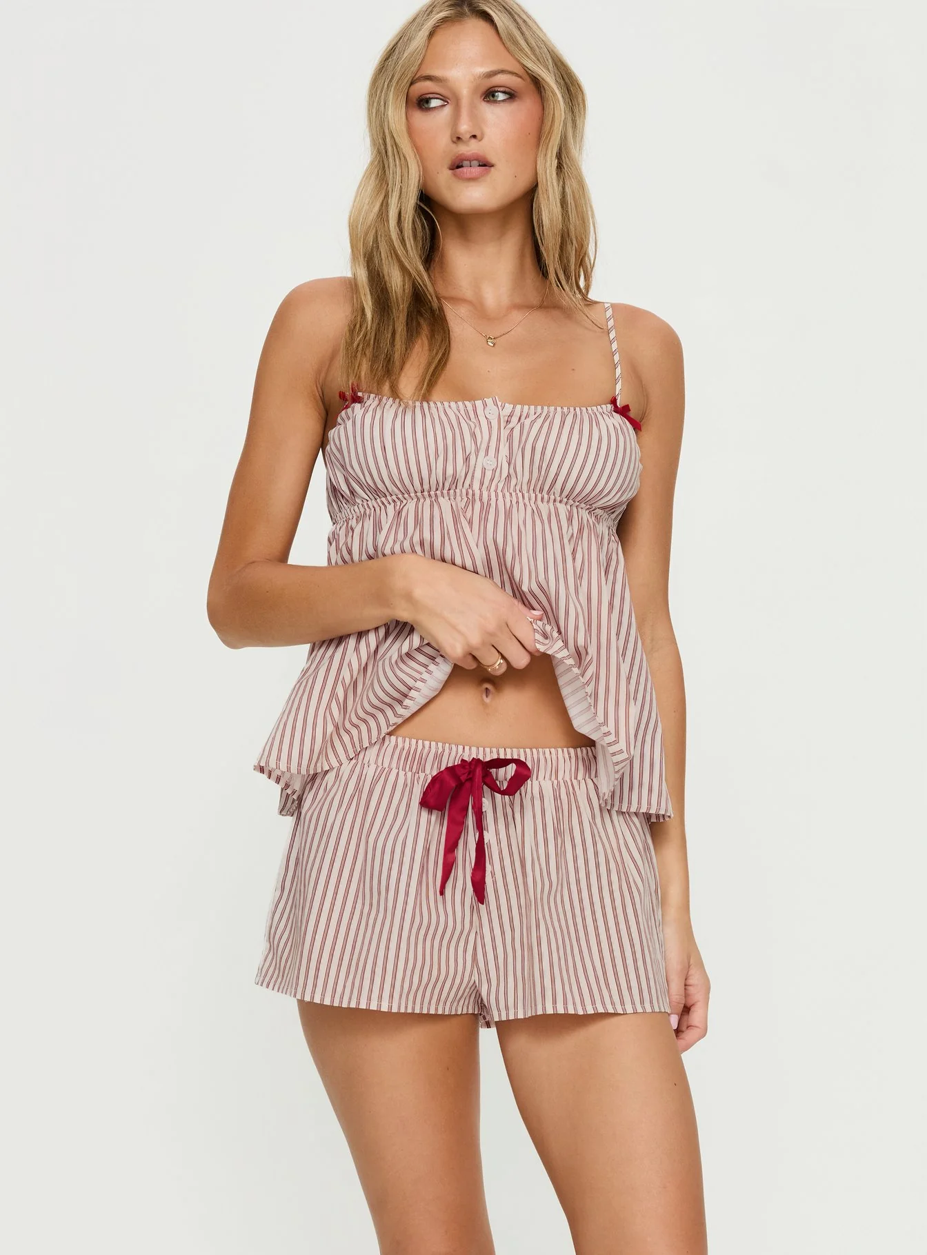 Chill Club Sleep Boxer Shorts Red / White Stripe - Image 2