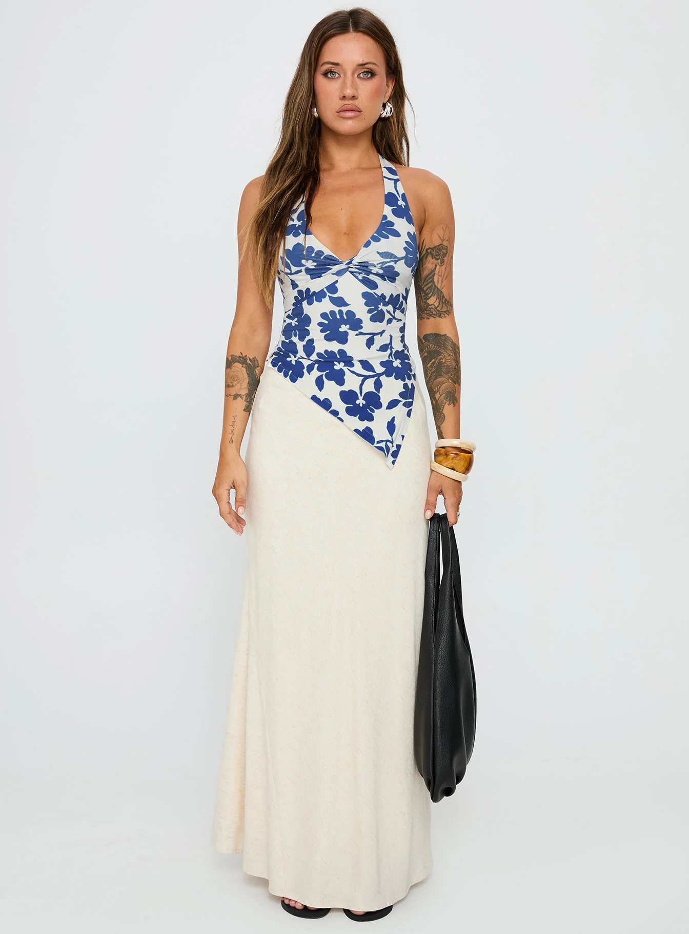 Chilli Halter Top Blue Floral - Image 6
