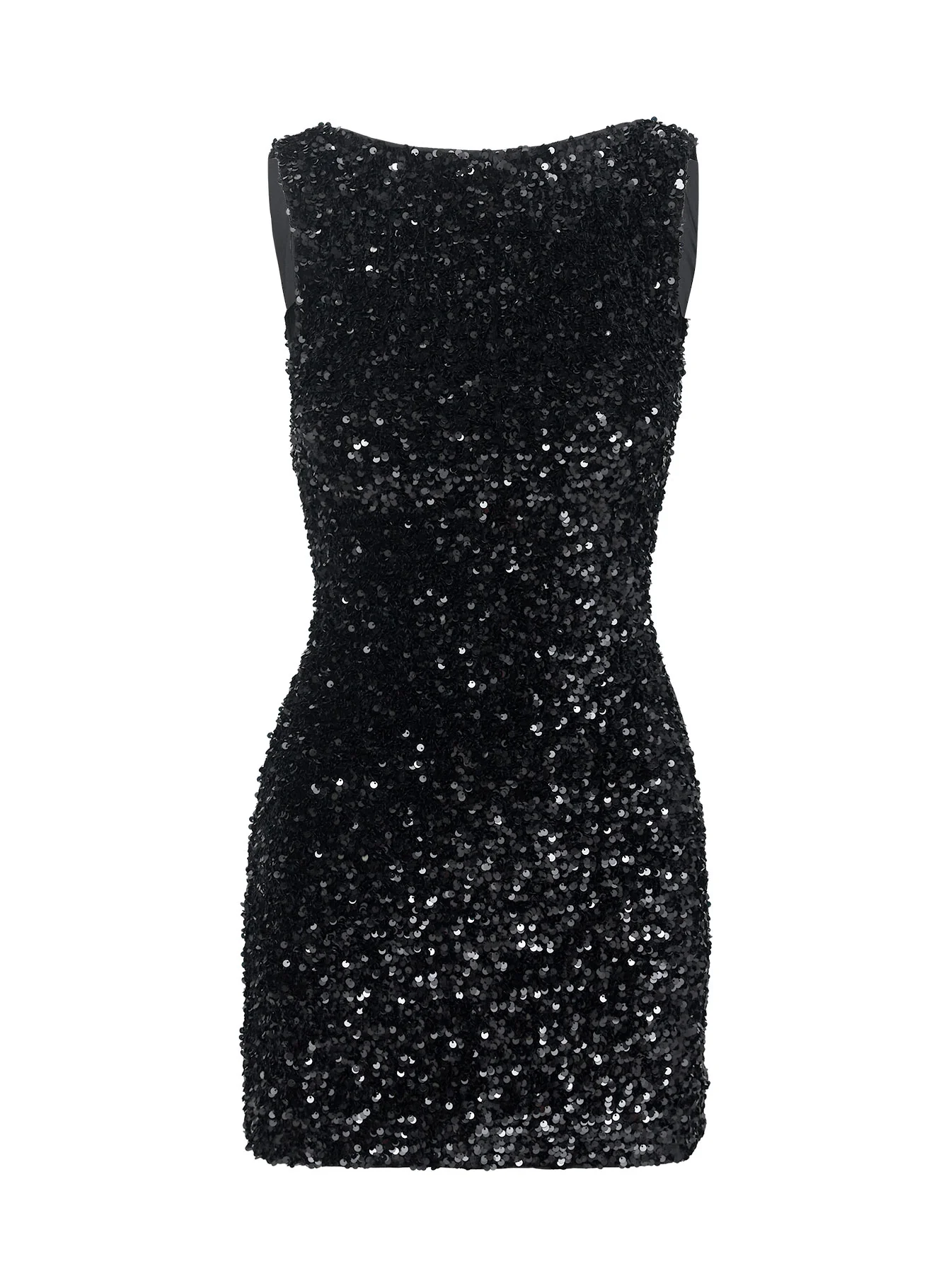Cinematic Sequin Mini Dress Black - Image 5