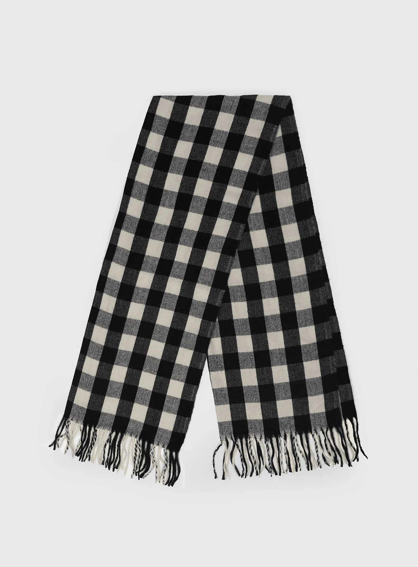 Closed Eyes Scarf Black / White Check - Image 2