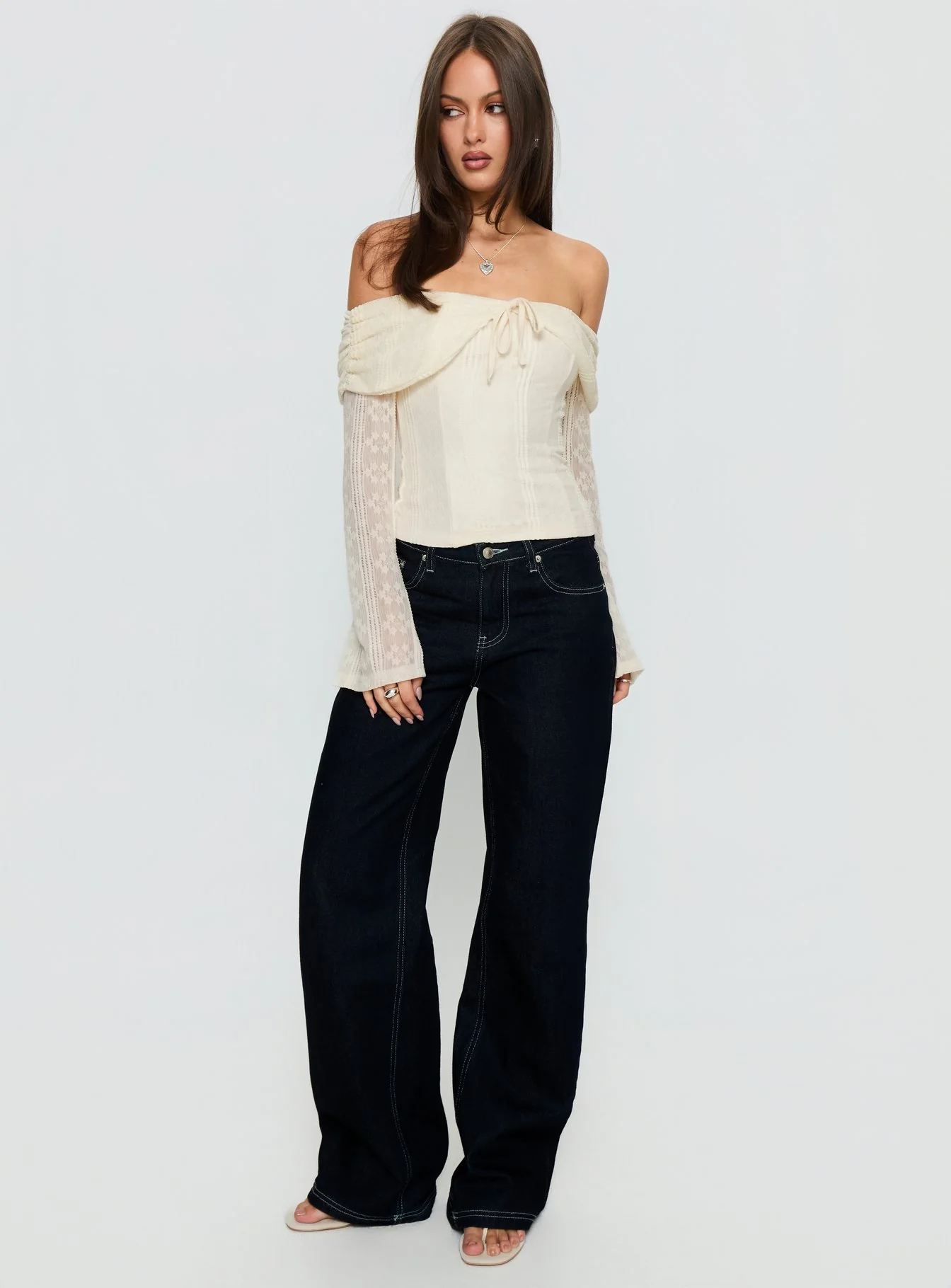 Colettie Long Sleeve Top Cream - Image 3