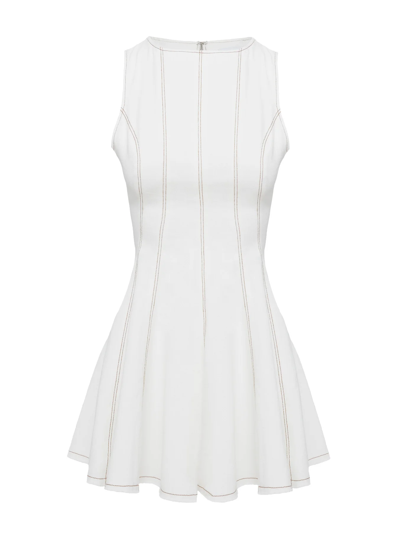 Composure Pleat Mini Dress White - Image 5