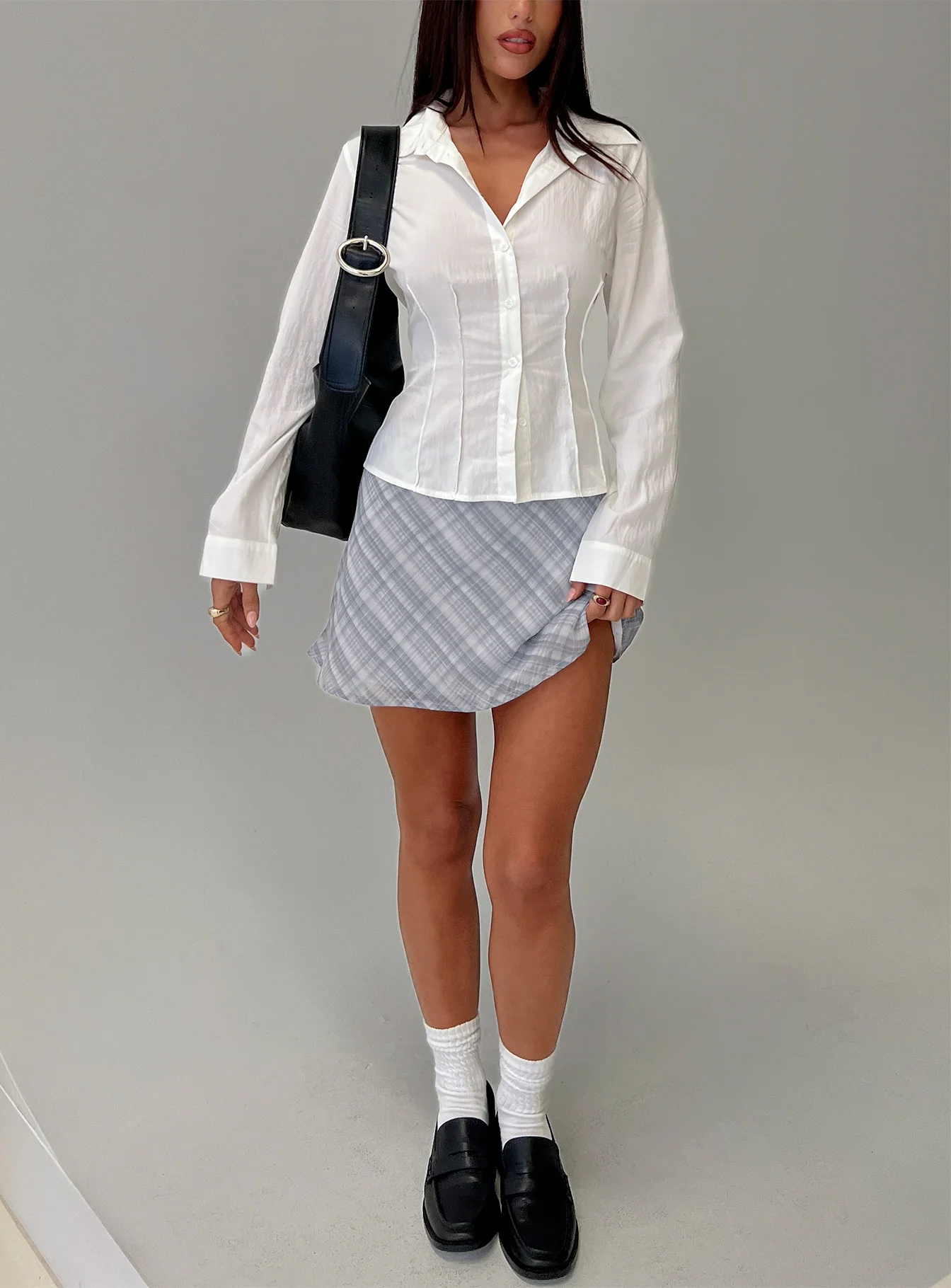 Compromise Long Sleeve Button Up Top White - Image 8
