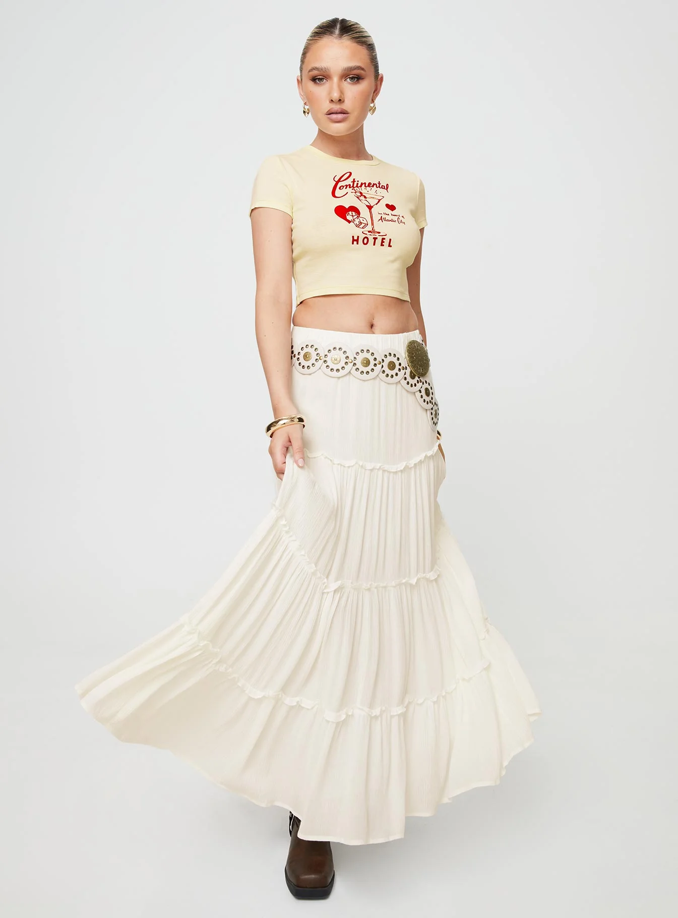 Continental Vacay Baby Tee Cream - Image 5