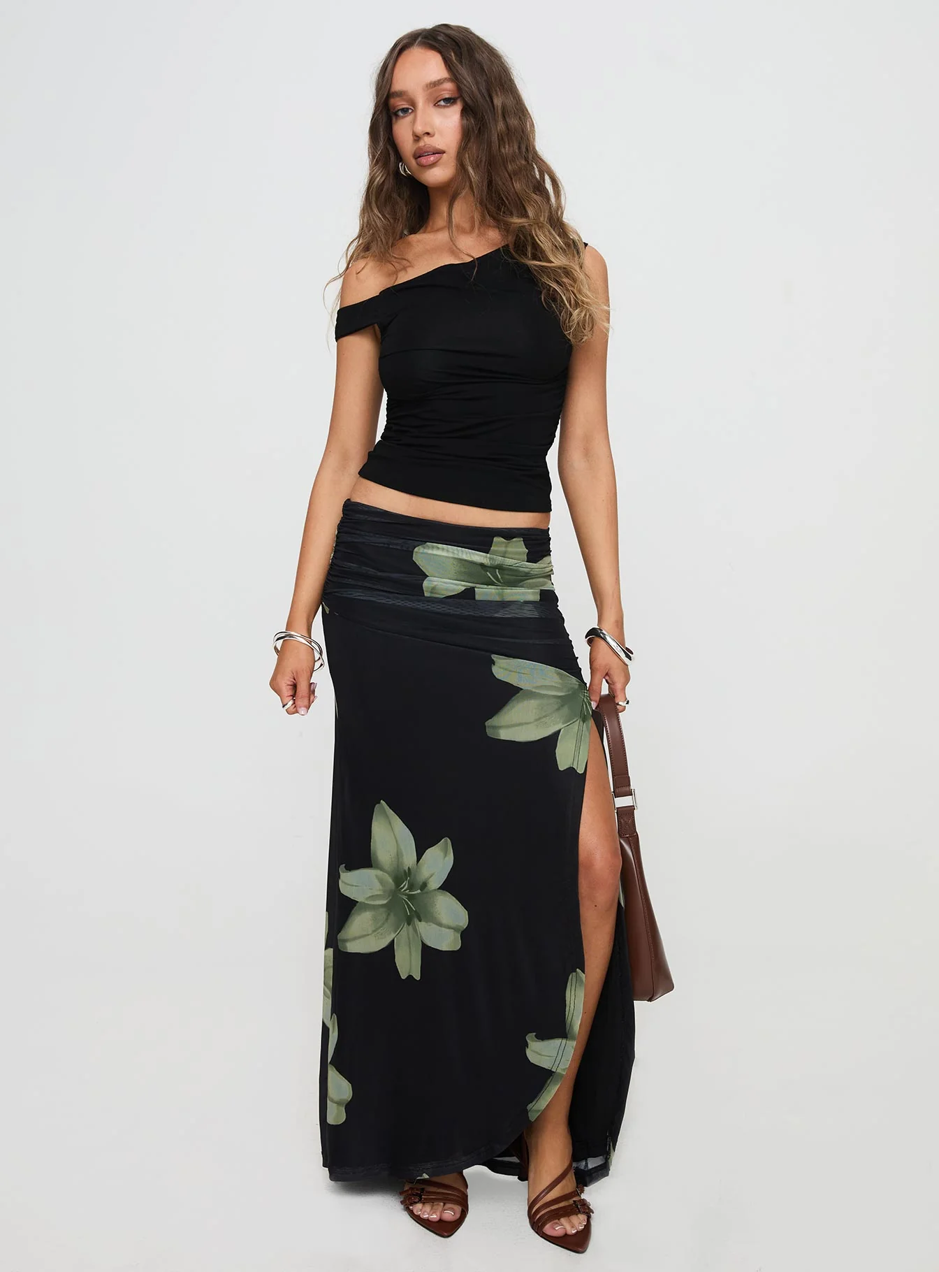 Cooperi Maxi Skirt Black Floral - Image 3
