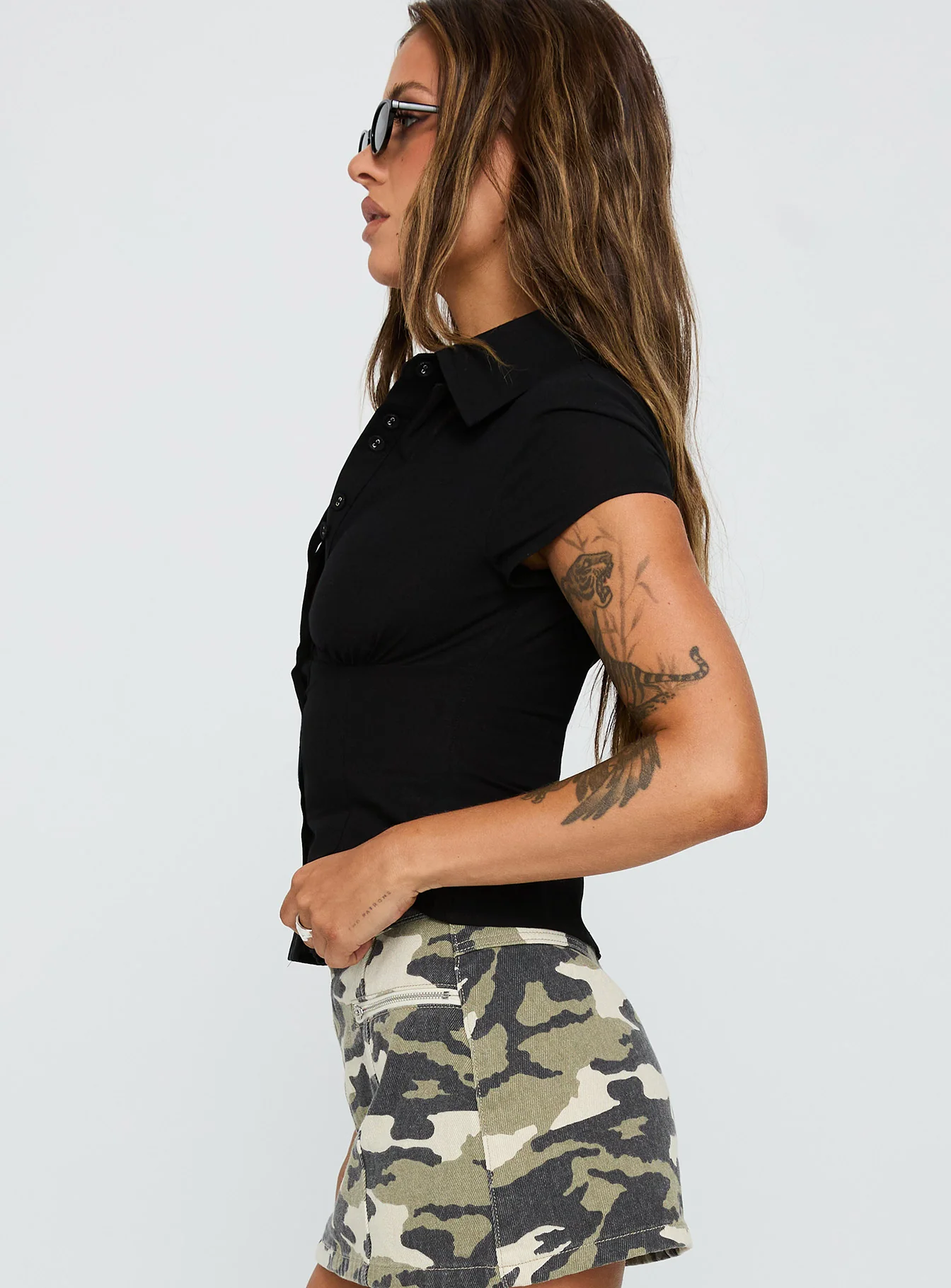 Cottesloe Blouse Top Textured Black - Image 4