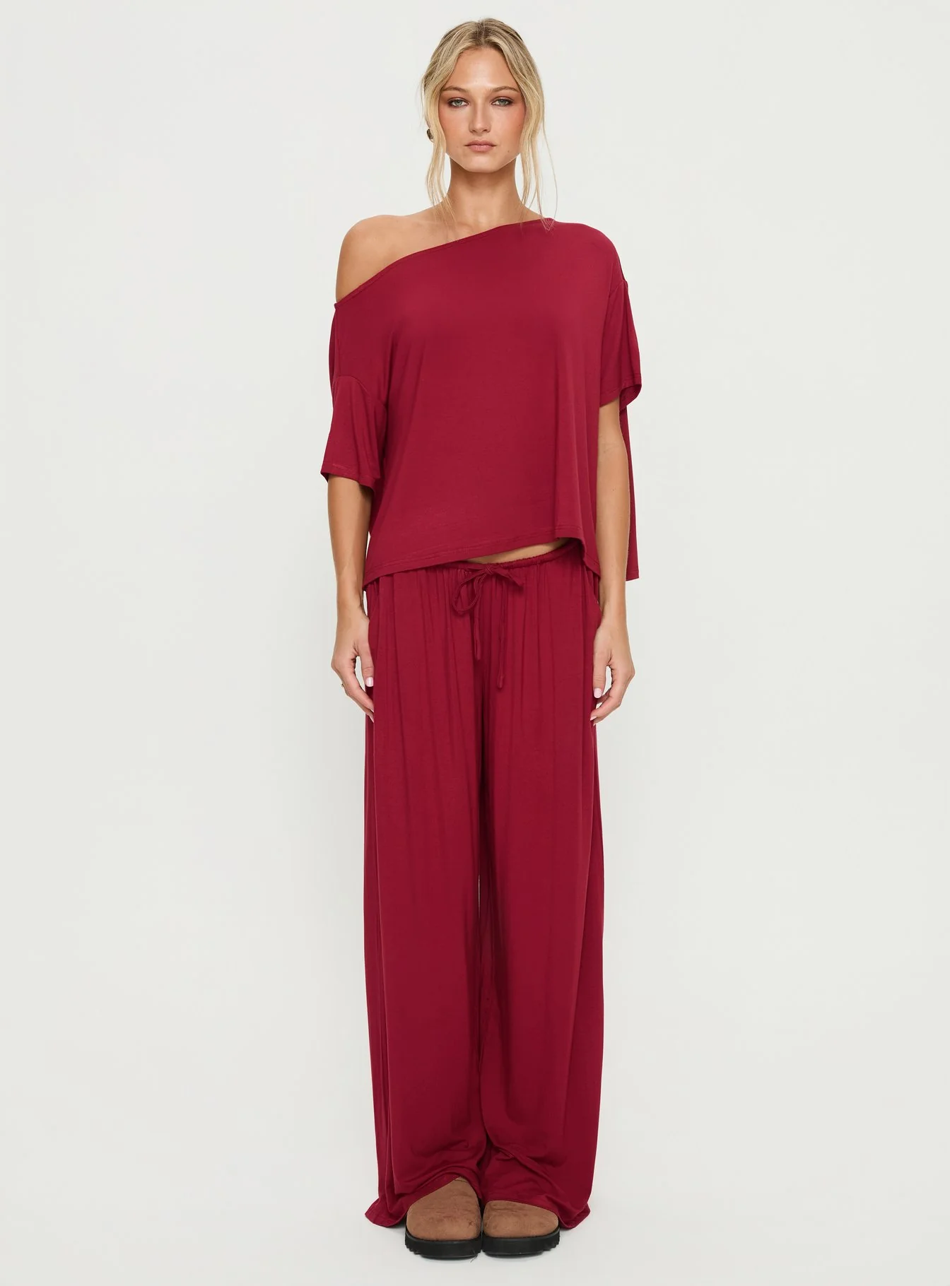 Cozy Hour Sleep Relaxed Pants Red - Image 7