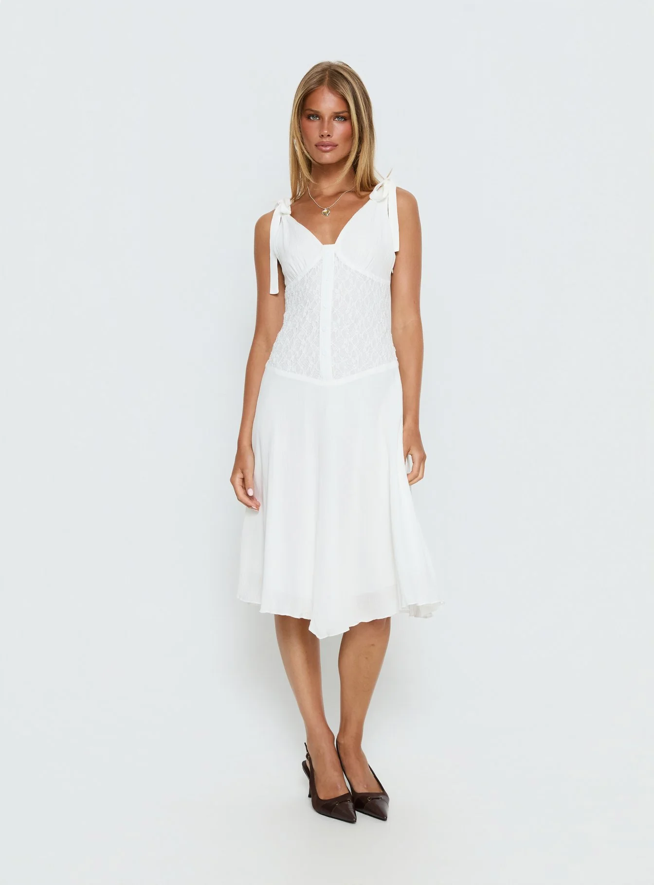 Danira Midi Dress White - Image 3