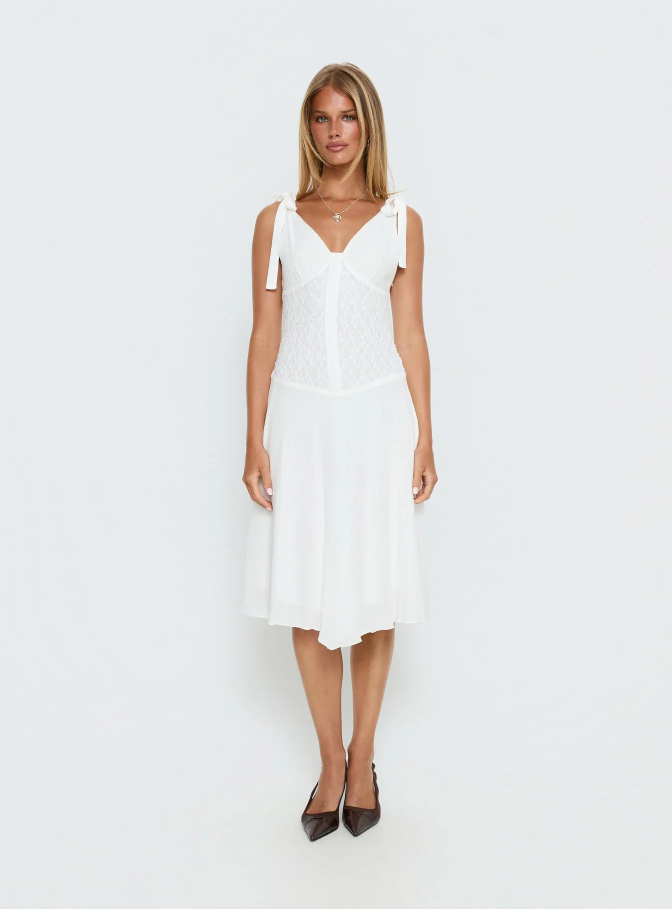 Danira Midi Dress White - Image 9