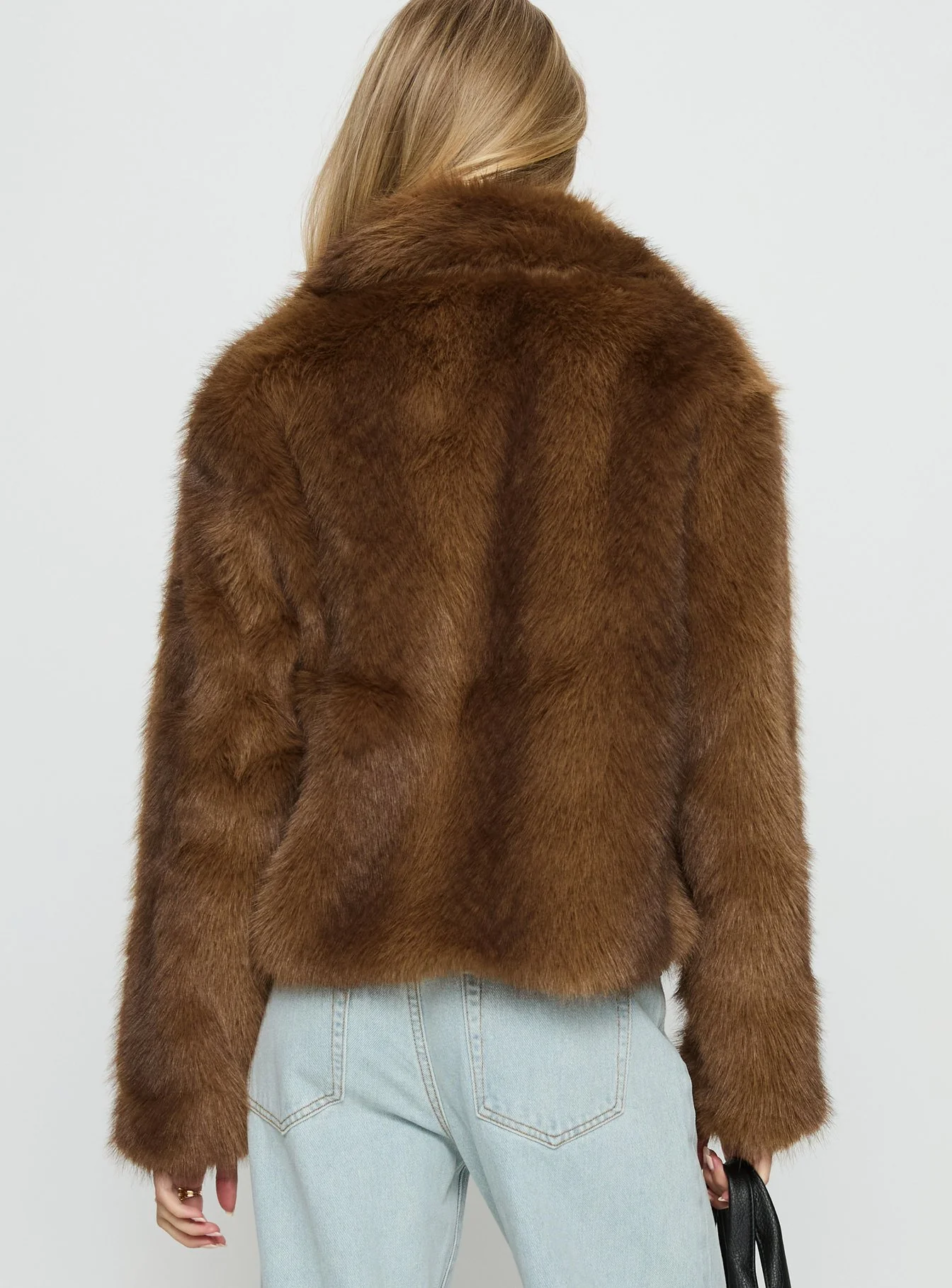 Dawnn Faux Fur Jacket Brown - Image 6