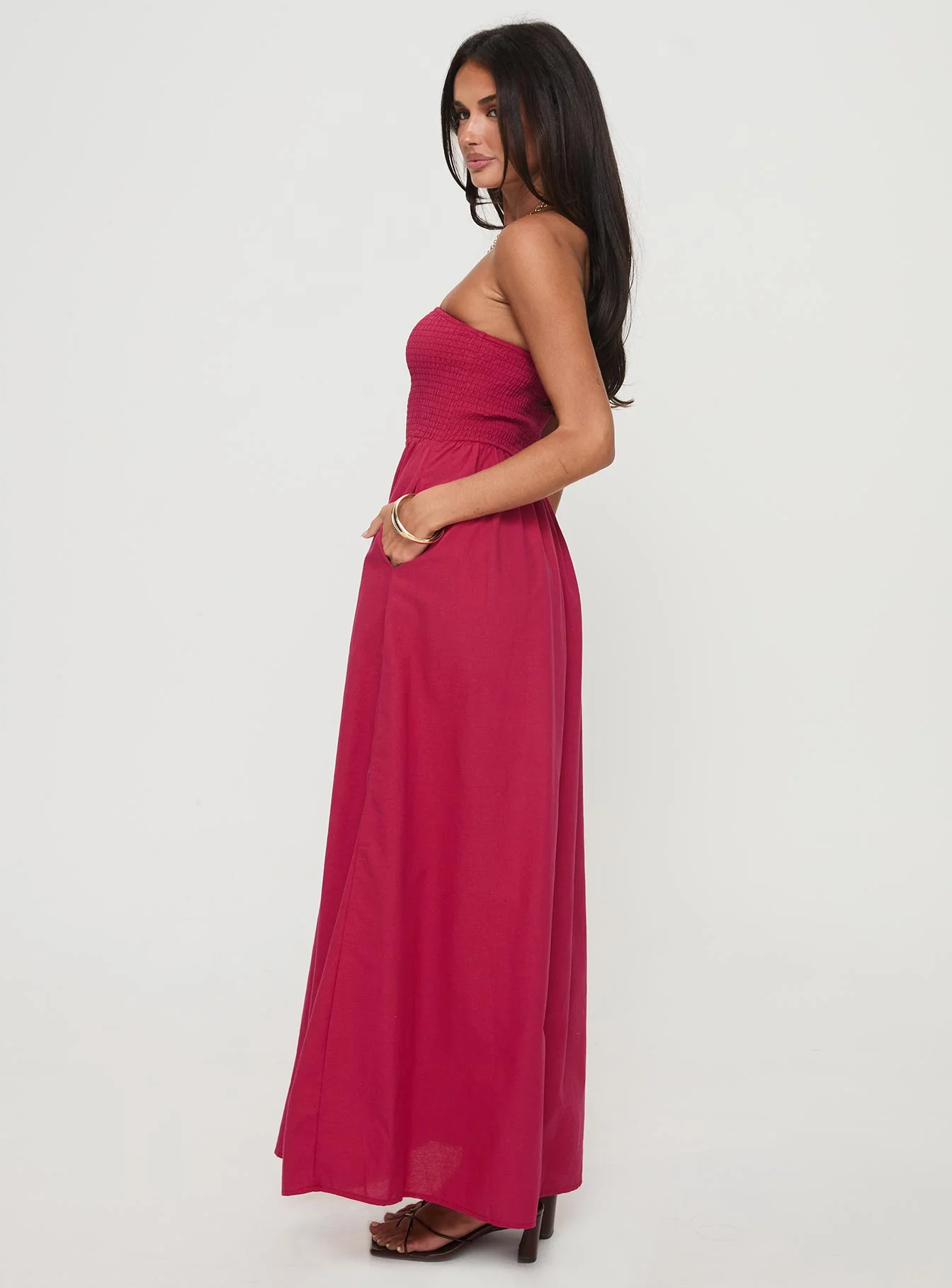 Dayona Strapless Maxi Dress Red - Image 4