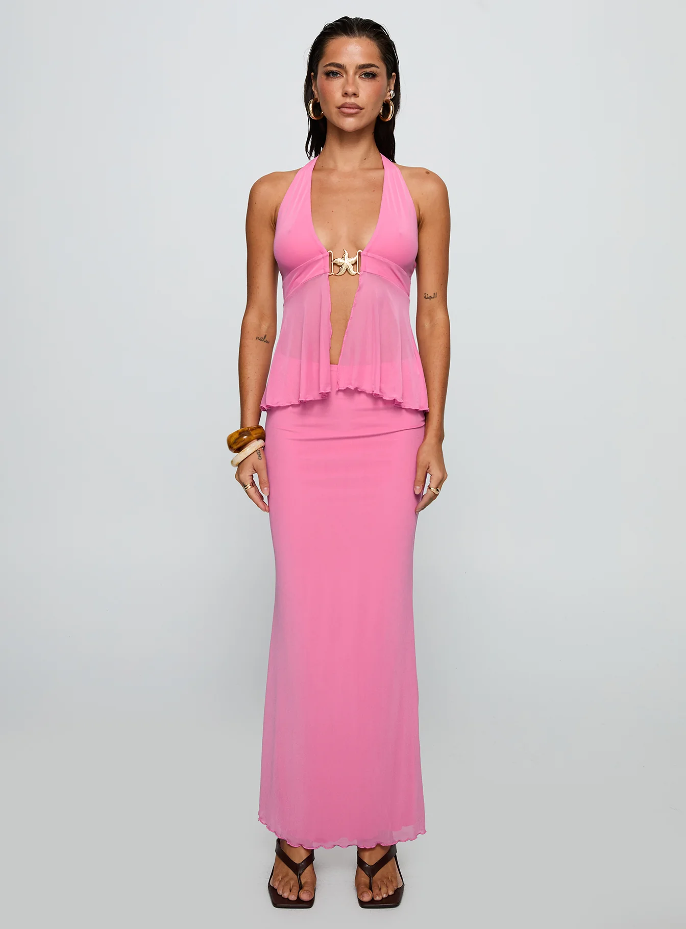 De Angelo Maxi Skirt Pink - Image 7