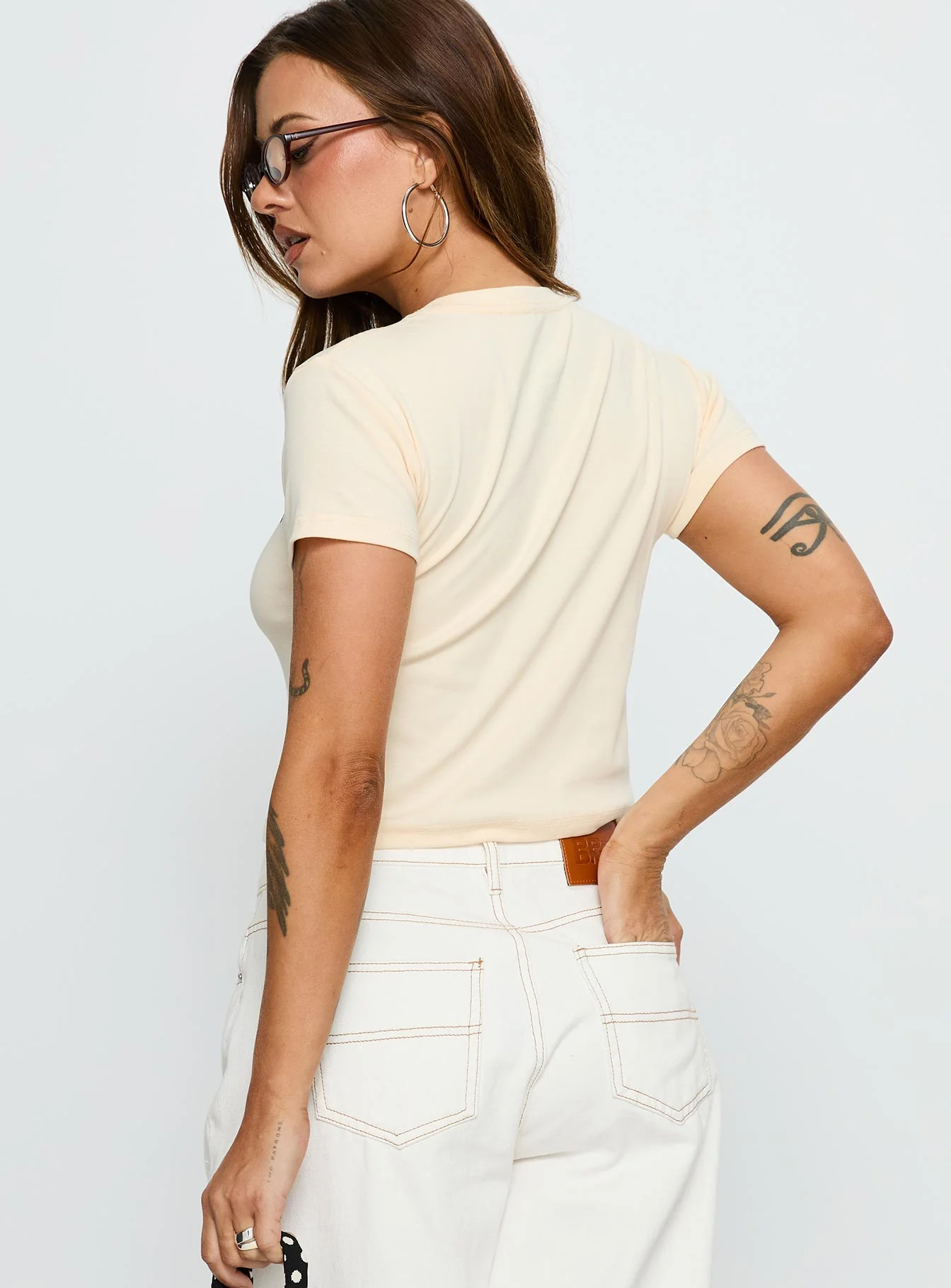 Dearly Loved Graphic Baby Tee Cream - Image 4