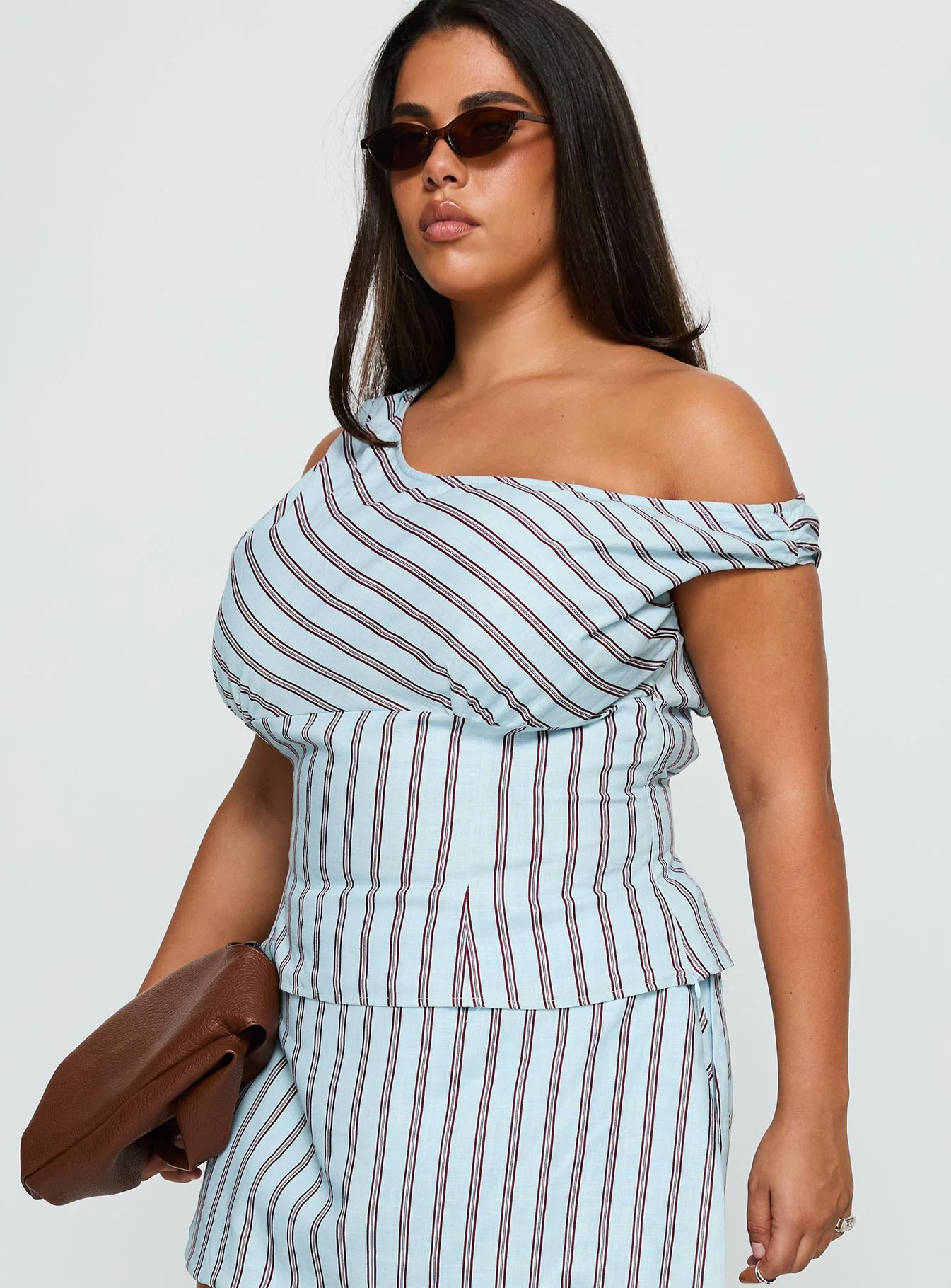 Del Rio Off The Shoulder Top Blue / Maroon Curve - Image 4