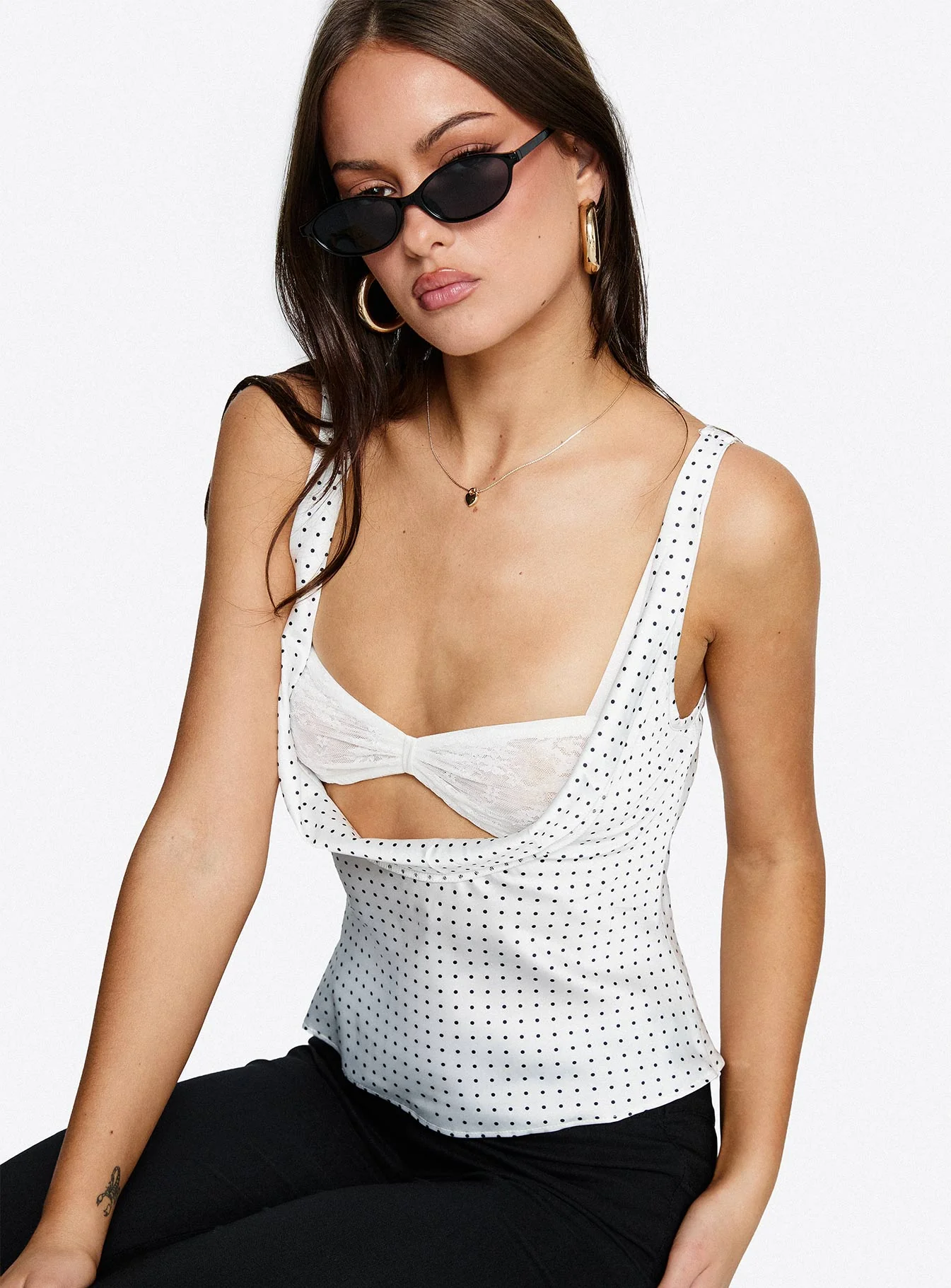Delilah Top Porcelain Polka - Image 2