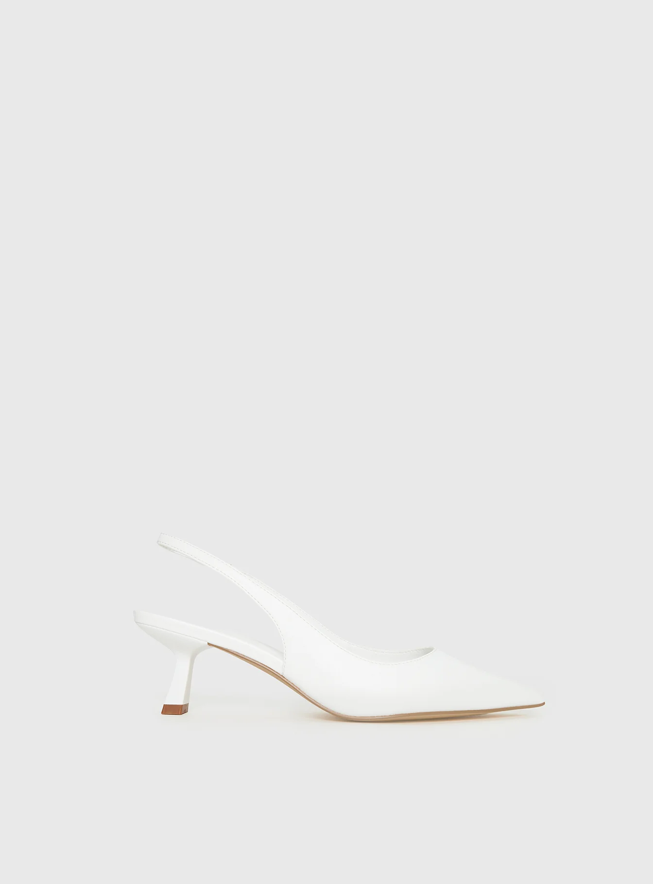 Denalia Pointed Toe Heels White Matte - Image 2