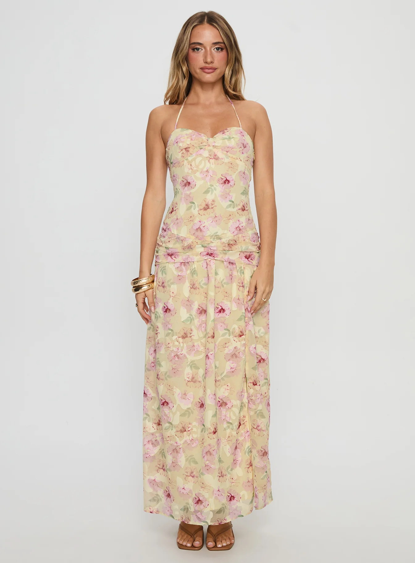 Deserae Halter Maxi Dress Floral Multi - Image 6