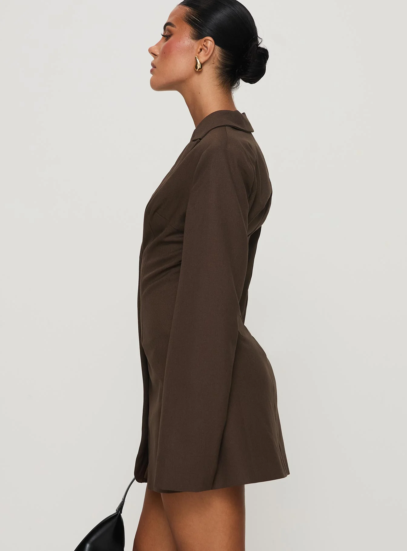 Dianah Blazer Mini Dress Brown - Image 3