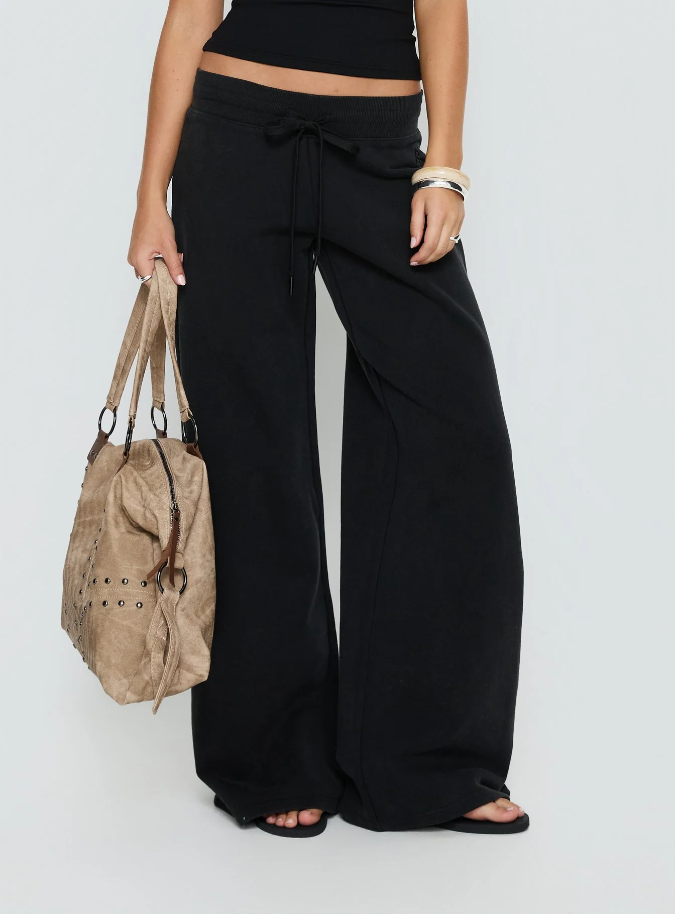 Dodie Wide Leg Pants Washed Black - Image 2
