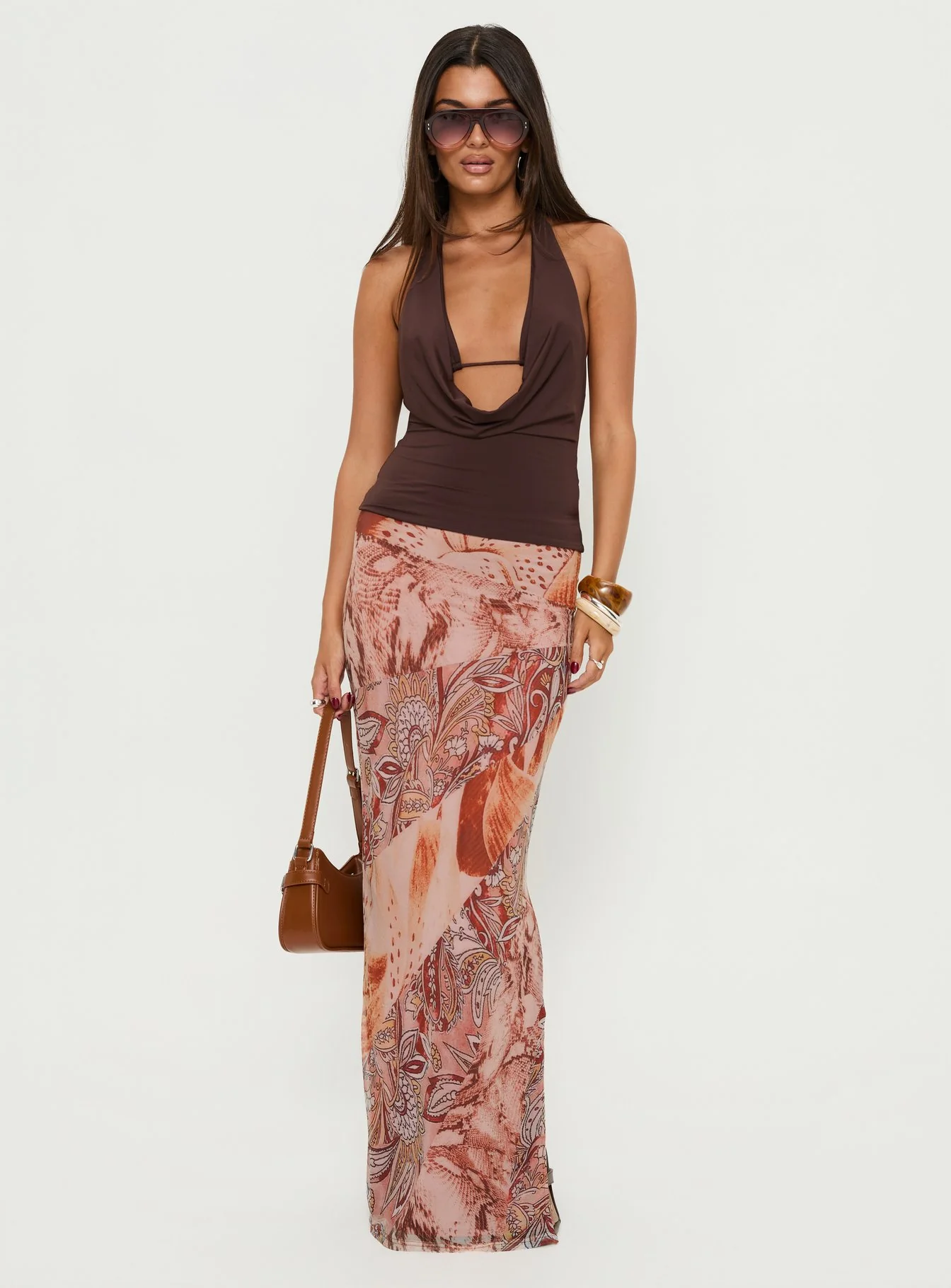 Dorella Spliced Maxi Skirt Pink Multi - Image 2