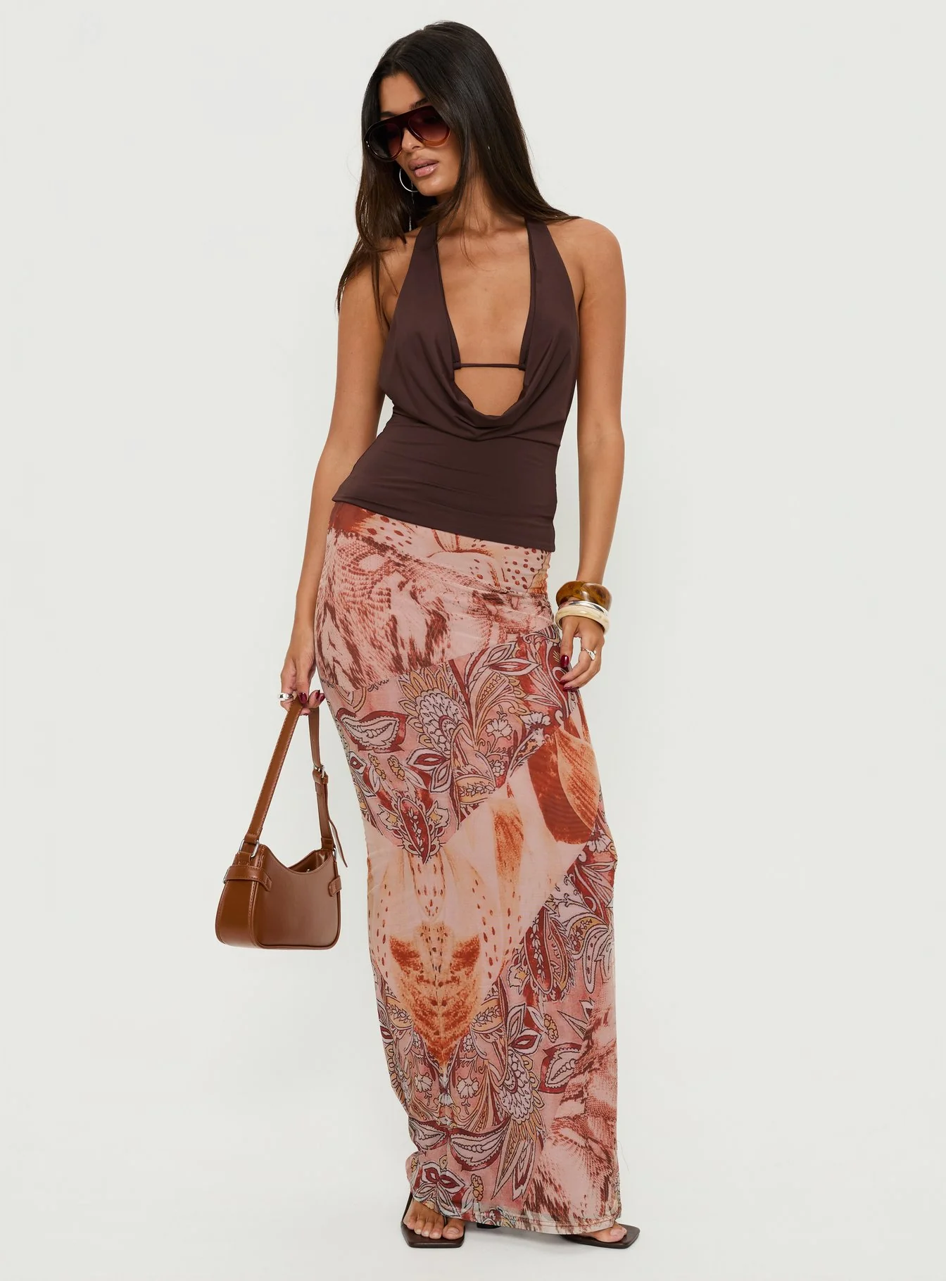 Dorella Spliced Maxi Skirt Pink Multi - Image 3